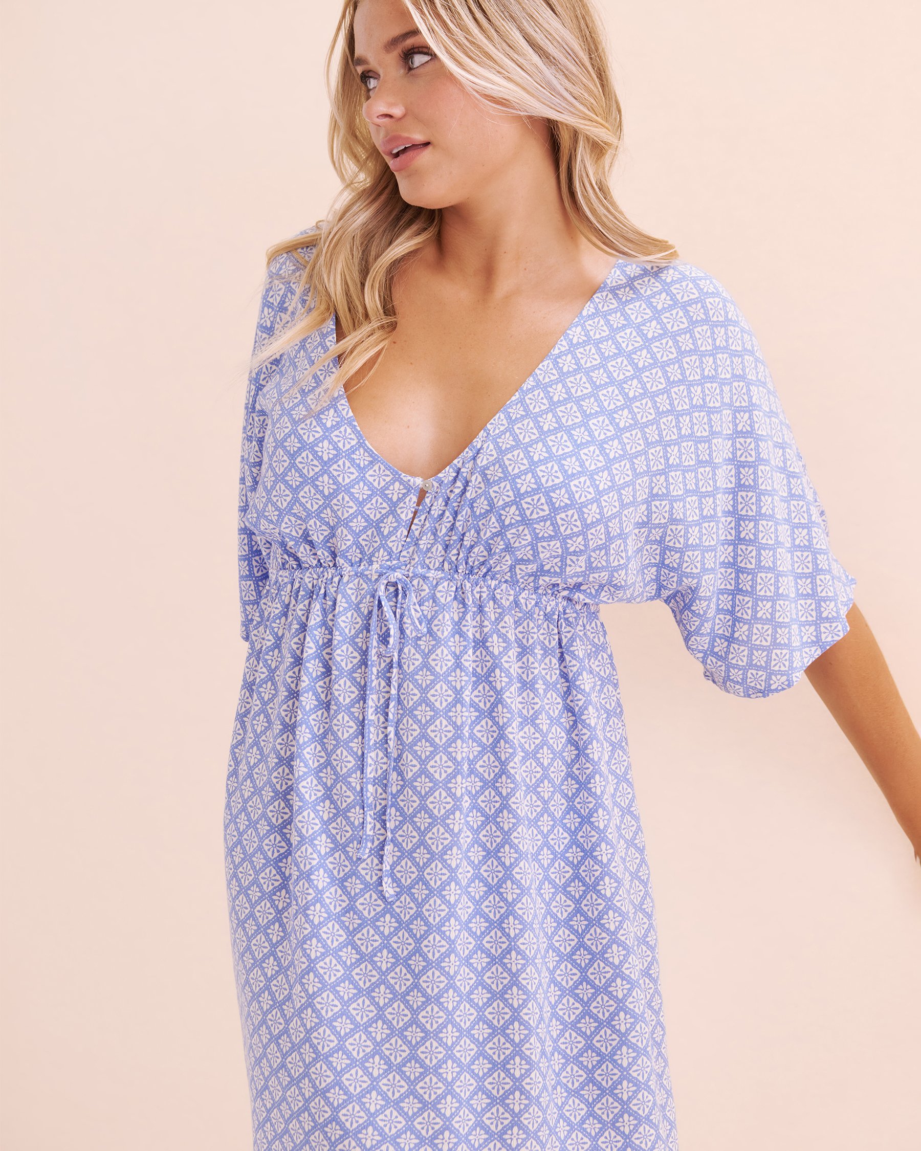 RIP CURL San Carlos Cover Up Dress Blue Pattern 06YWDR - View4
