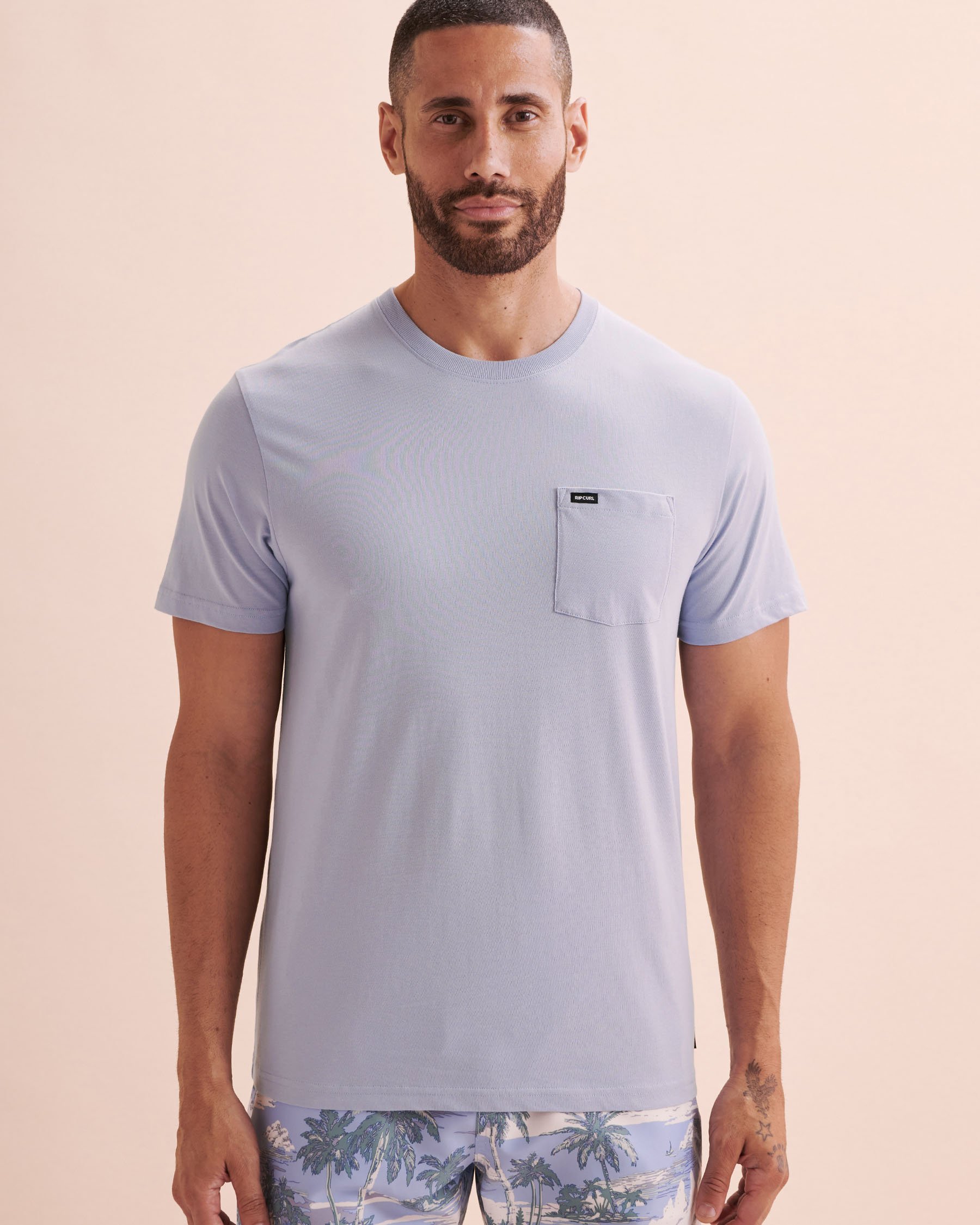 RIP CURL Plain Pocket T-Shirt Ice Blue 0BTMTE - View4