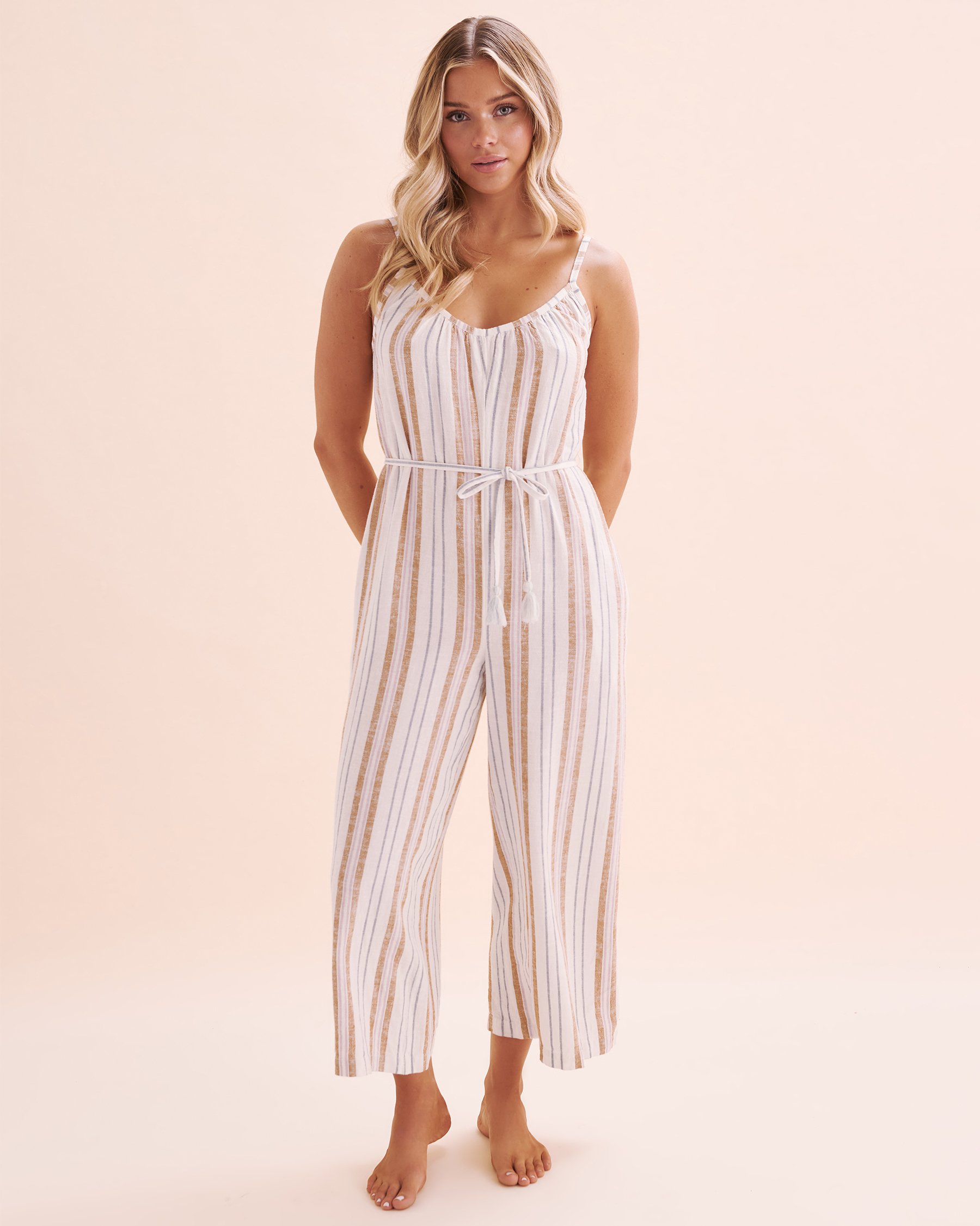 ROXY Combinaison sans manches Gale Beige et blanc RO80515AQBP1 - Voir2