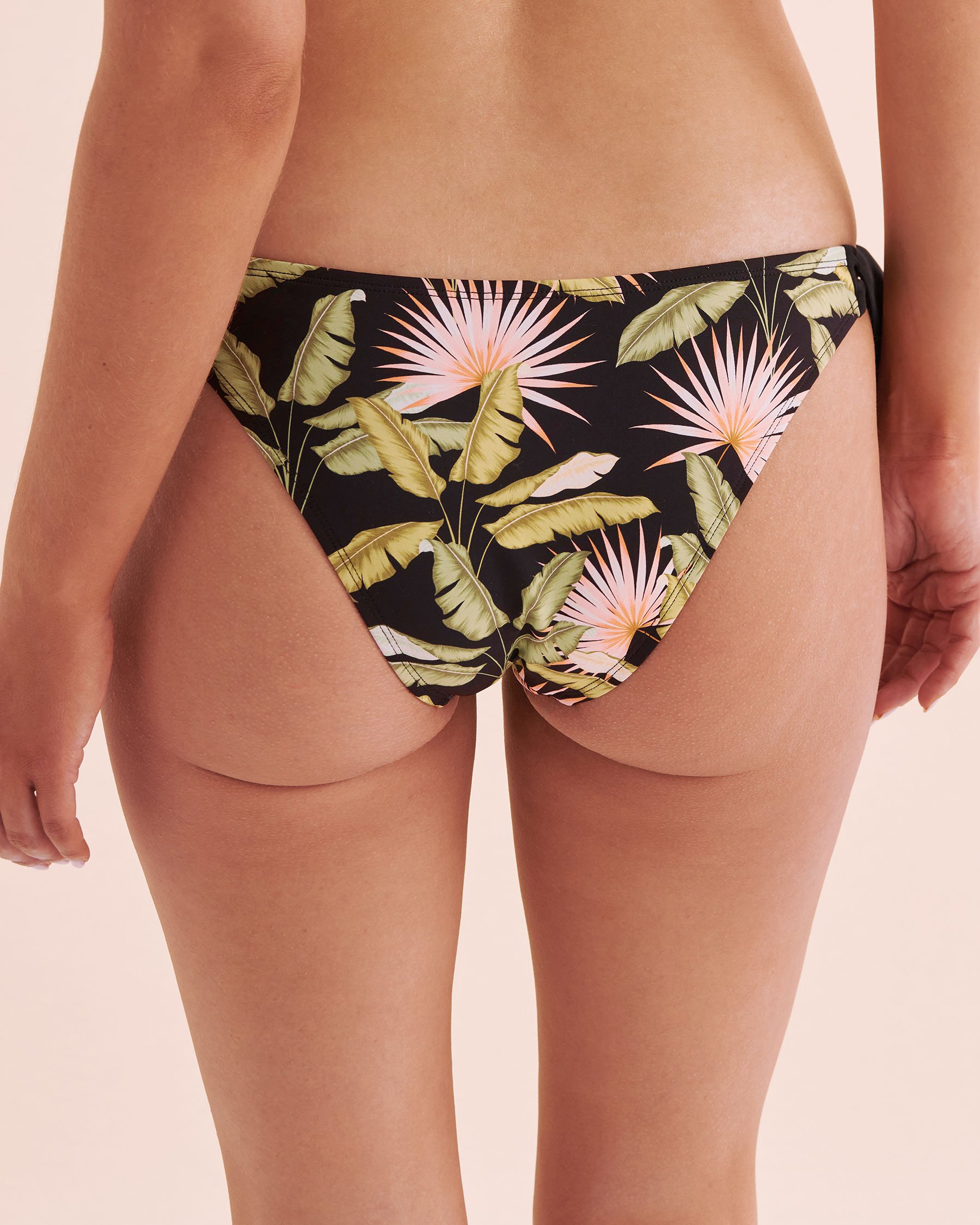 SKYE Bali Zoey Sash Side Tie Bikini Bottom Black Tropical Print SK77332 - View2