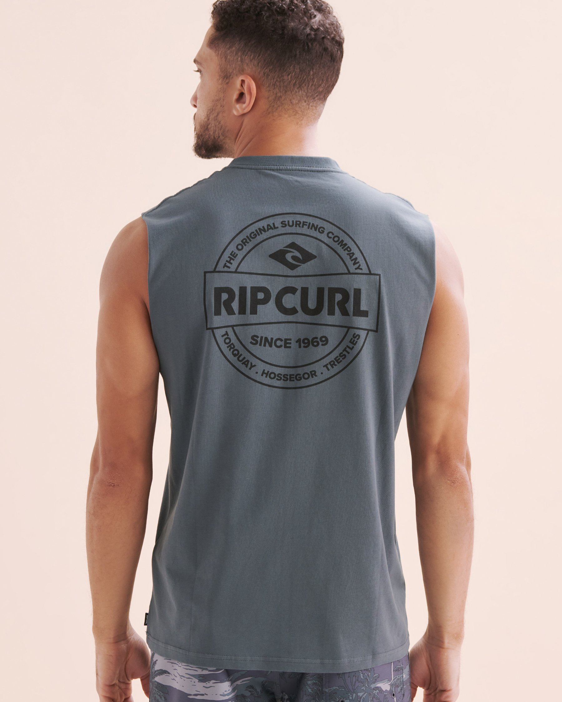 RIP CURL Stapler Muscle Tank Top Mineral Blue 0JXMTE - View2