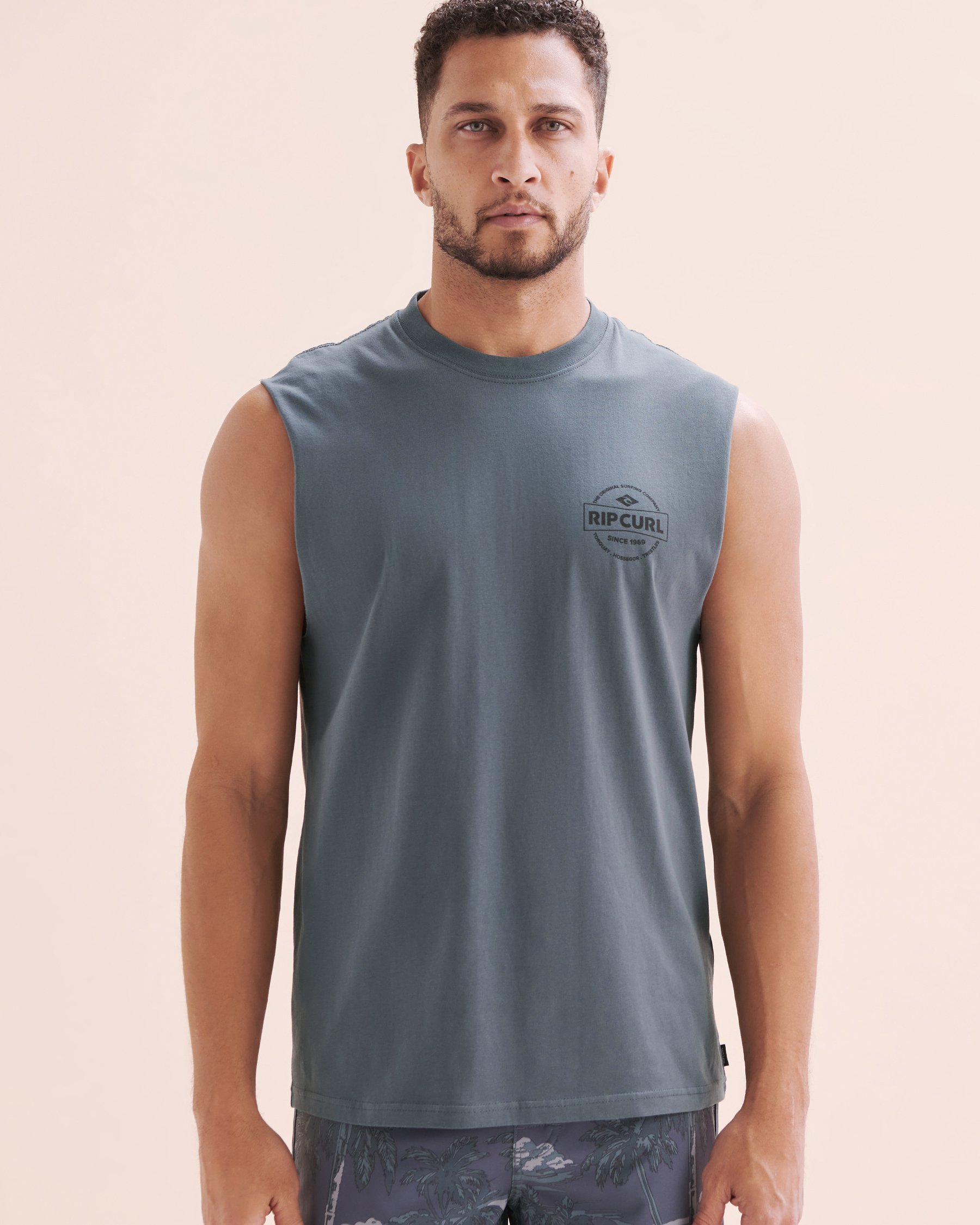 RIP CURL Stapler Muscle Tank Top Mineral Blue 0JXMTE - View4