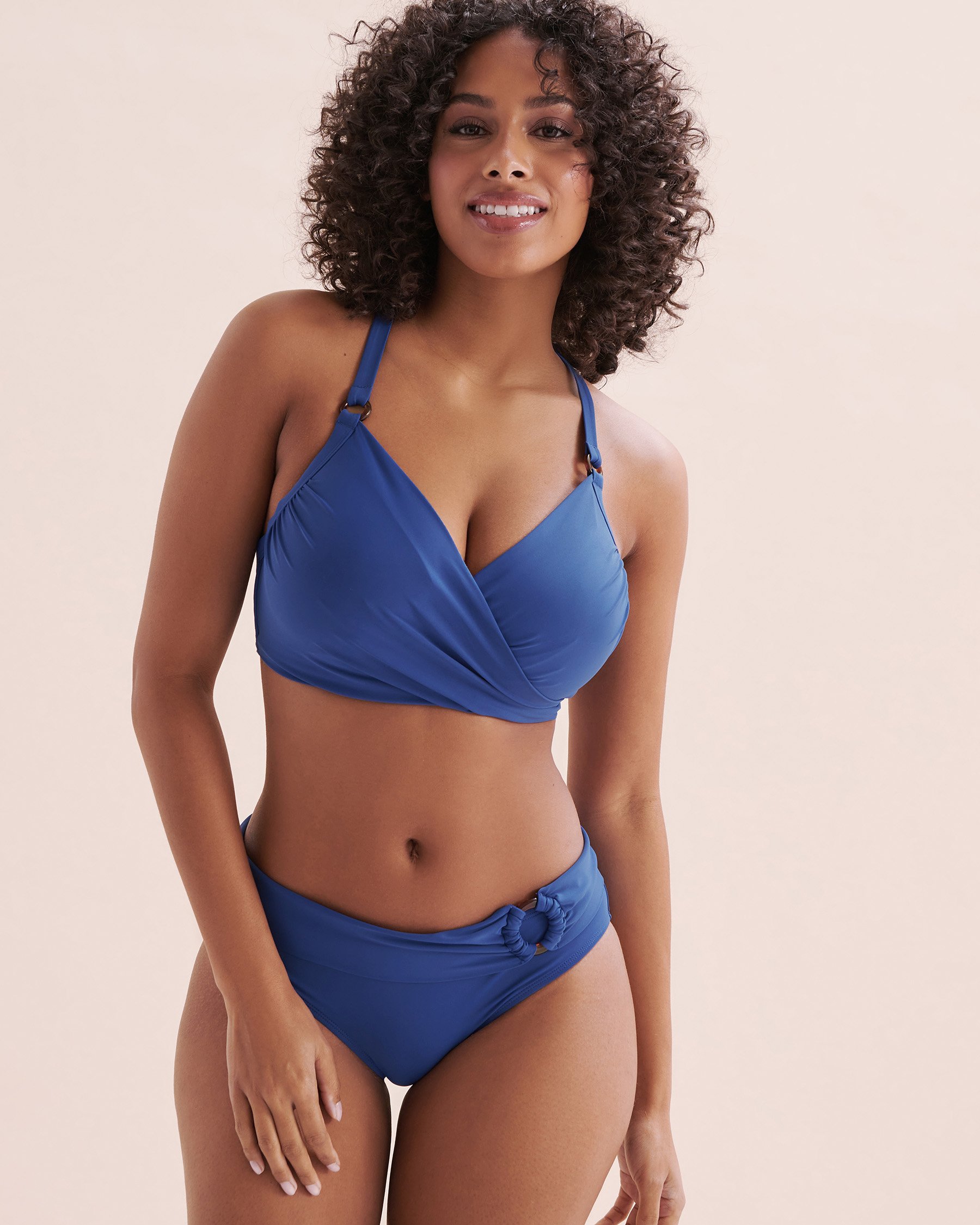 TURQUOISE COUTURE Sunset in Portofino D Cup Plunge Bikini Top Mazarine Blue 01200089 - View6