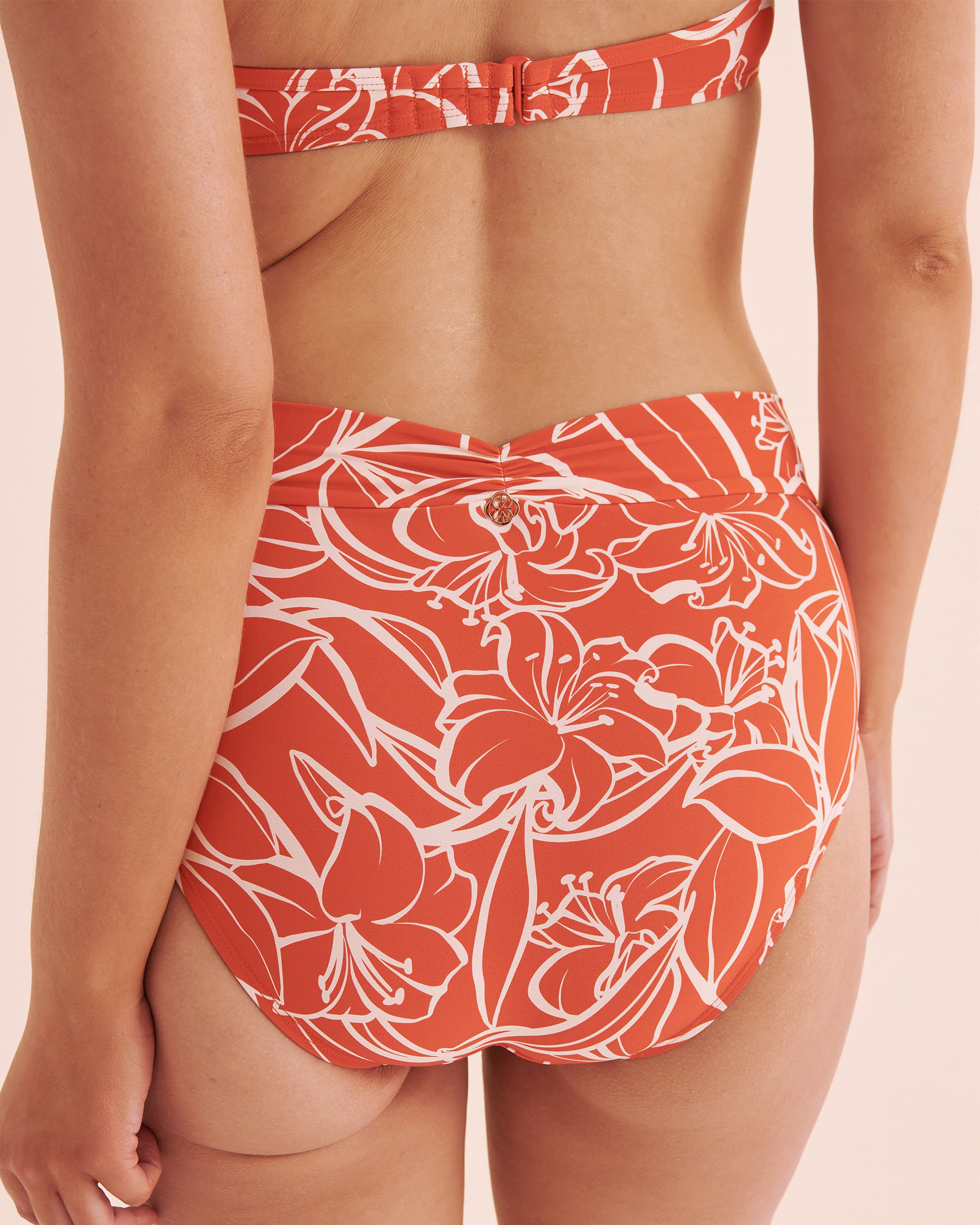 TURQUOISE COUTURE Sunset in Portofino V-Cut Bikini Bottom White and red 01300377 - View3