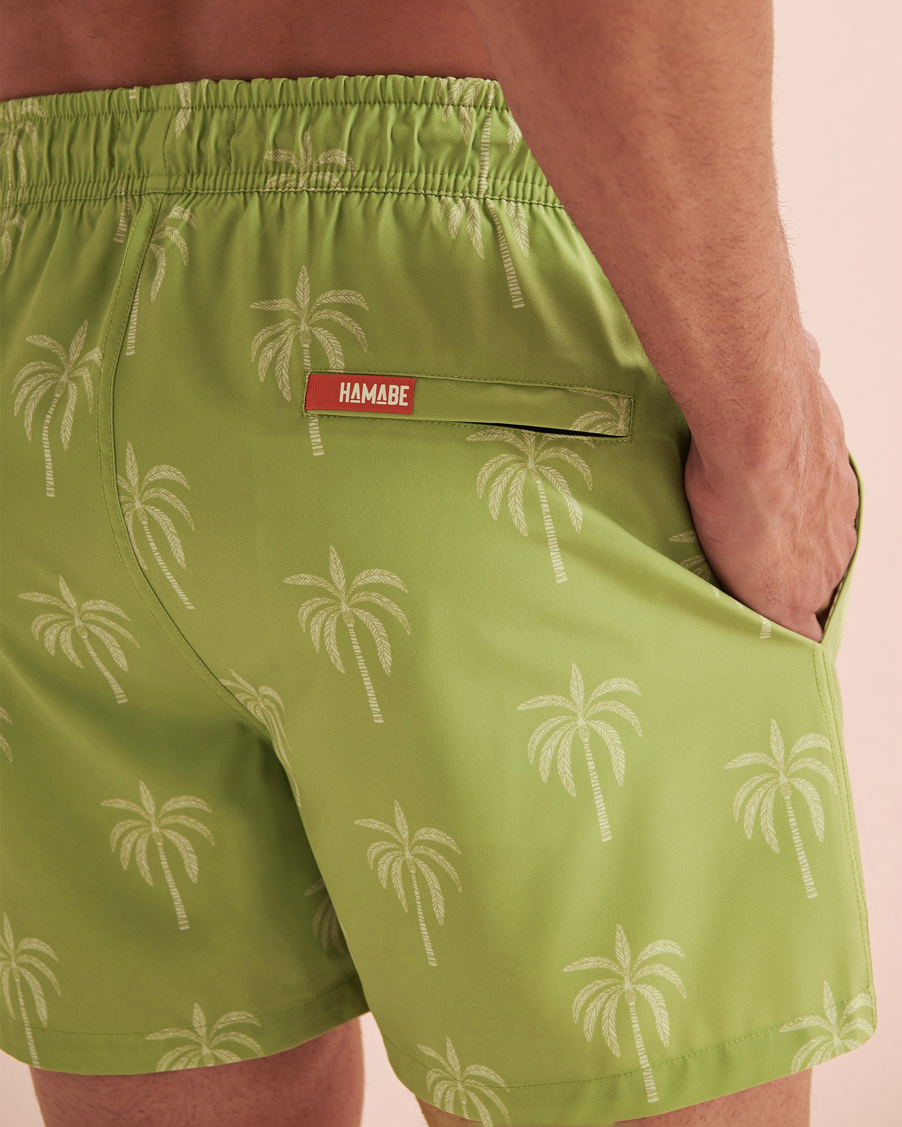 HAMABE Volley Swimsuit Green Palm Tree Print 03100044 - View7