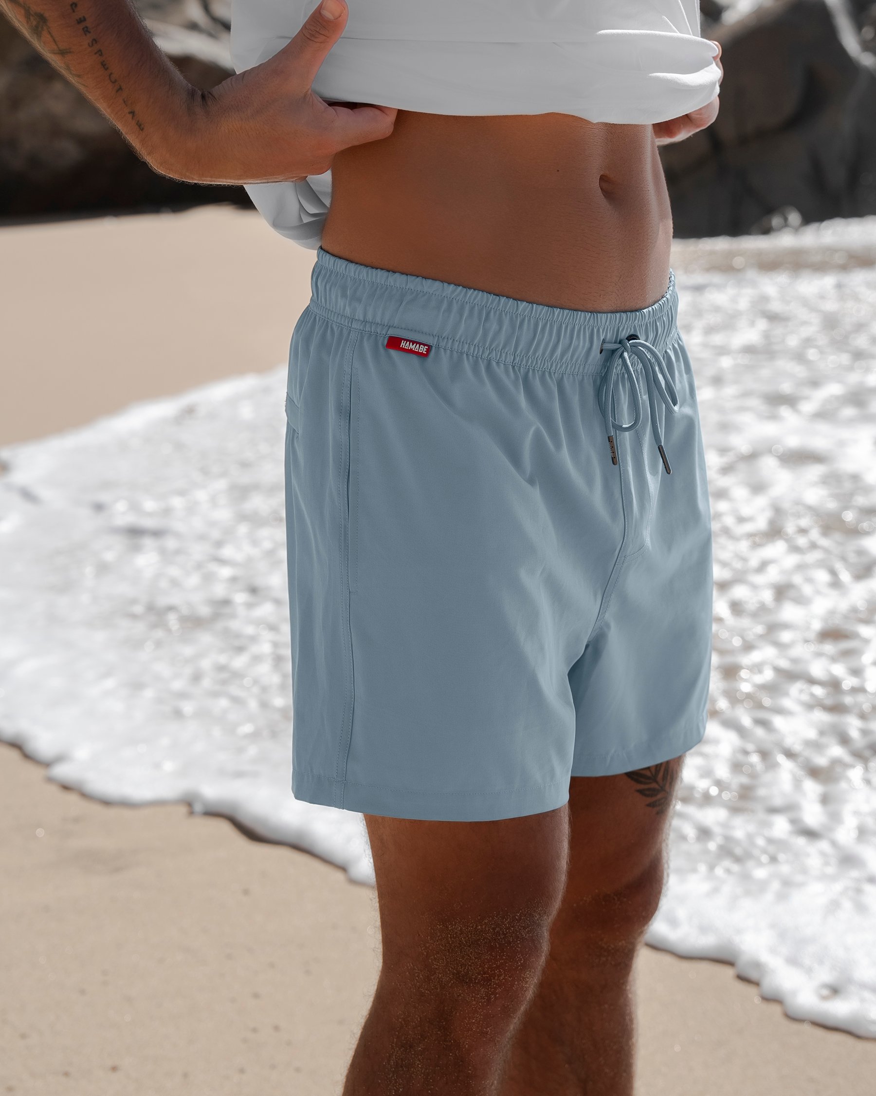 HAMABE Volley Swimsuit with Mesh Lining Dusk Blue 03100047 - View1
