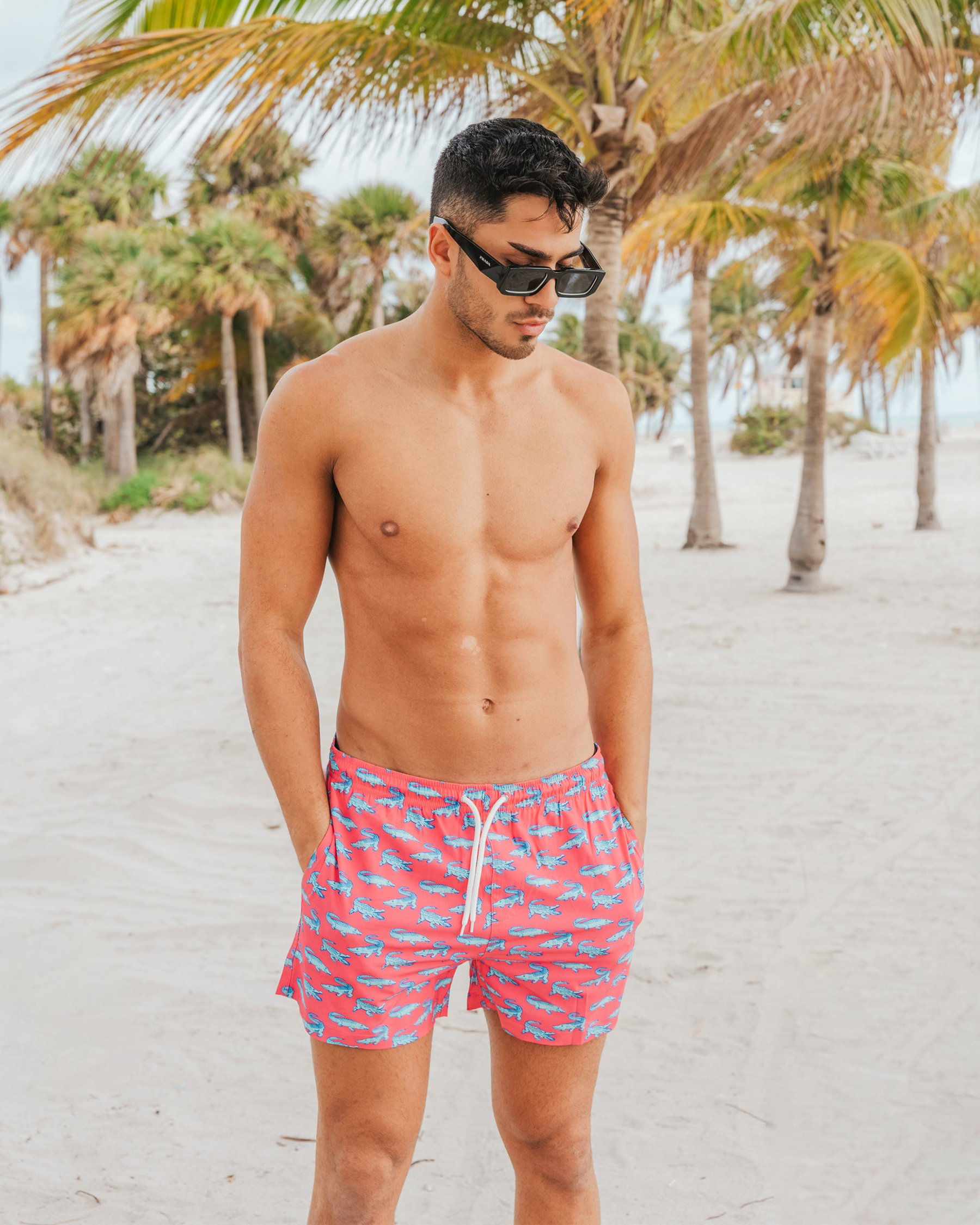 BERMIES Maillot volley crocodile Bleu et rose CROCODILE V3 - Voir1