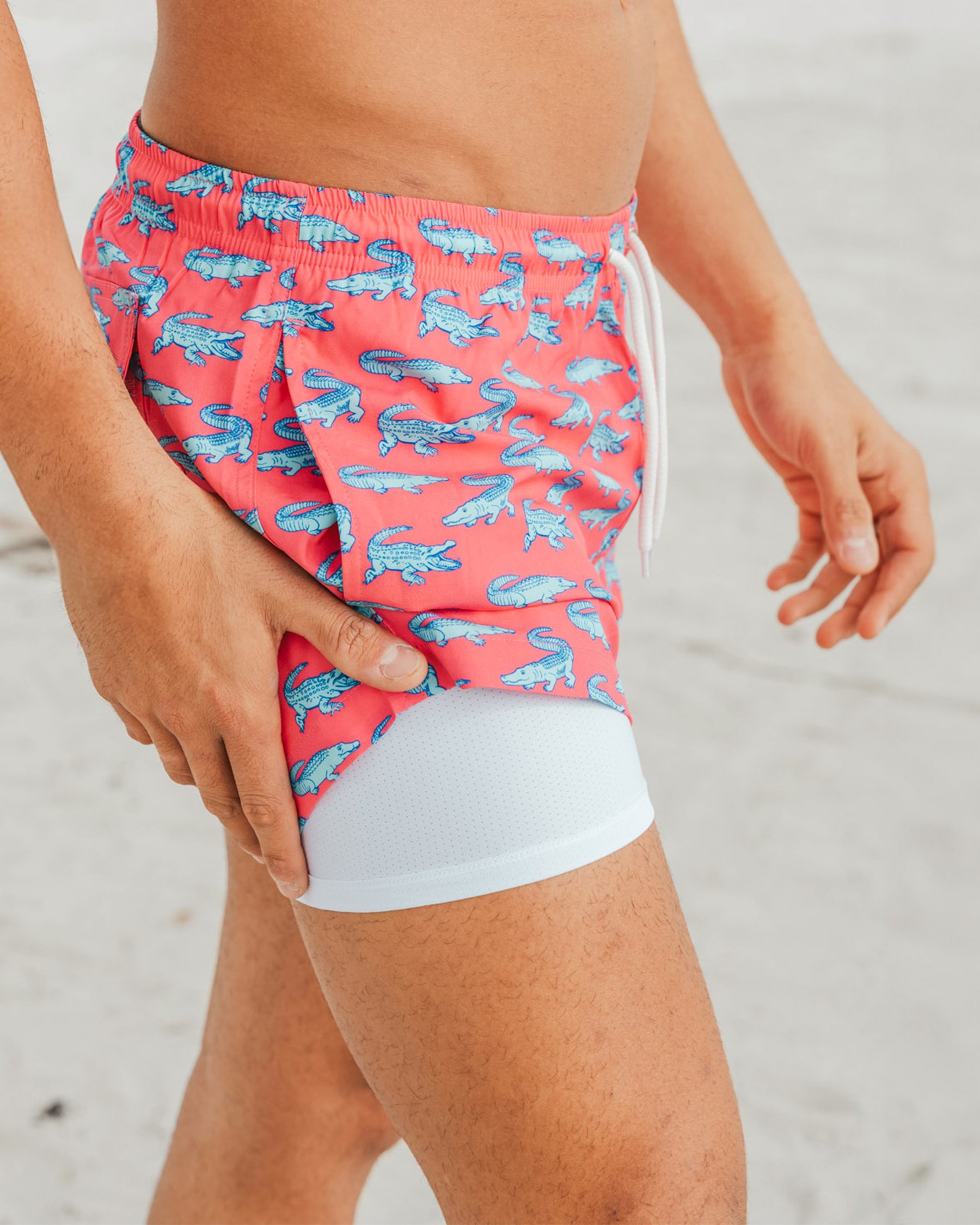 BERMIES Maillot volley crocodile Bleu et rose CROCODILE V3 - Voir2