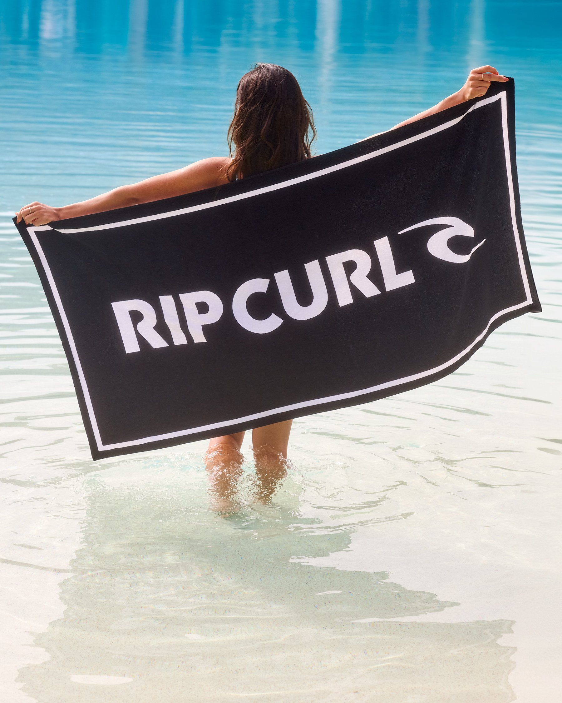 RIP CURL Serviette de plage logo Rip Curl Noir 011MTO - Voir1