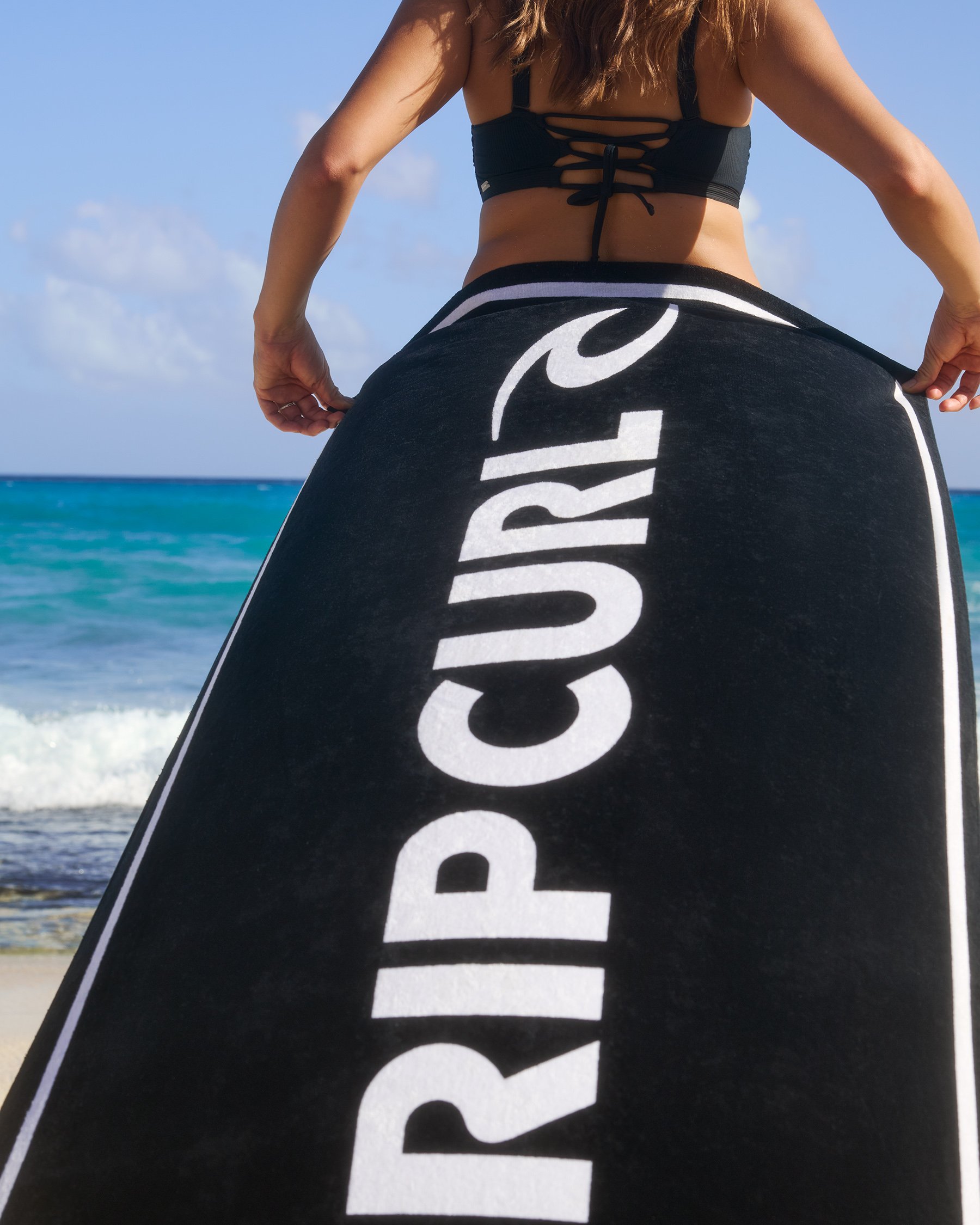 RIP CURL Serviette de plage logo Rip Curl Noir 011MTO - Voir2