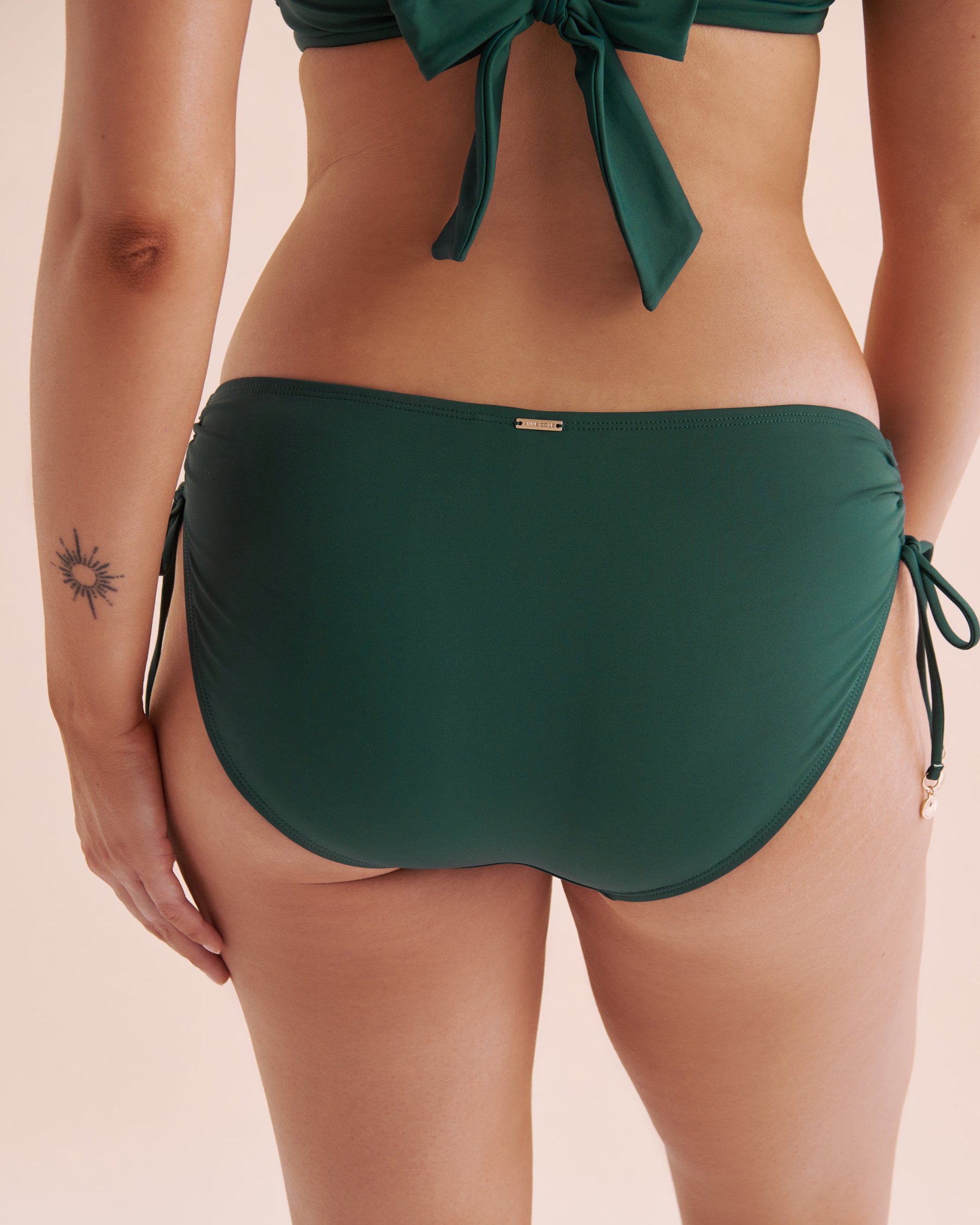 ANNE COLE Live in Colour Alex Adjustable Side Tie Bikini Bottom Hunter Green MYMB30001 - View6