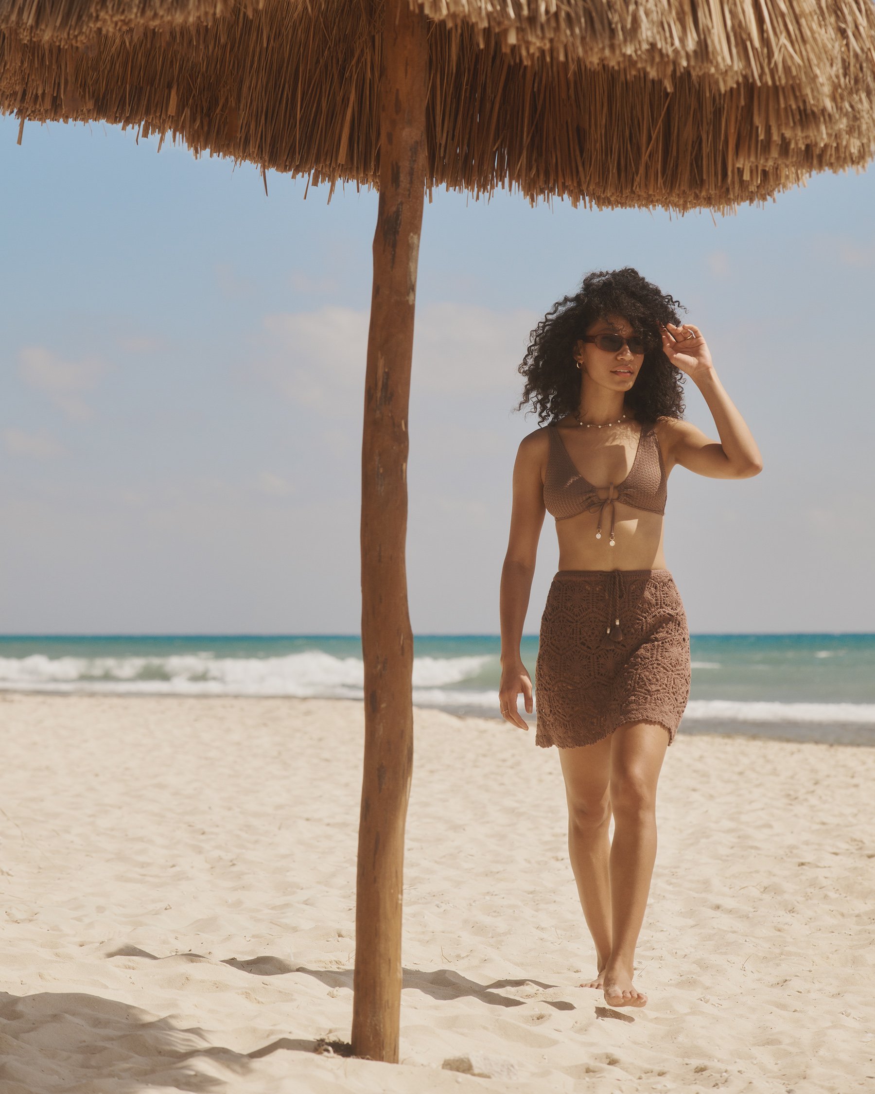 MY BIKINI STORY Jupe de plage en crochet Brun taupe foncé 02200082 - View1