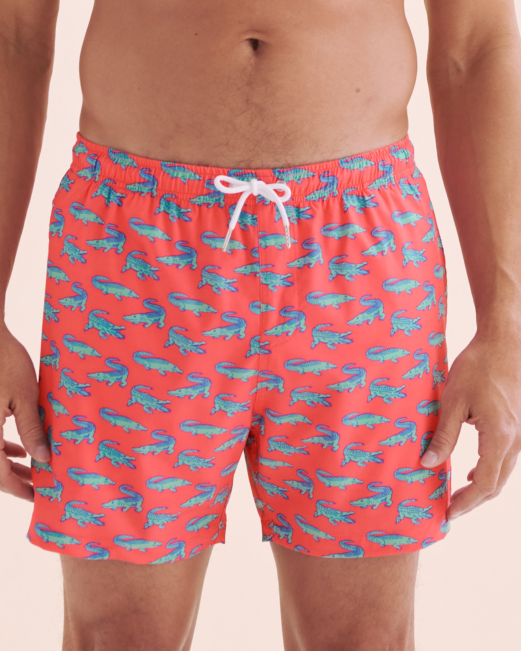 BERMIES Crocodile Volley Swimsuit Blue and pink CROCODILE V3 - View9