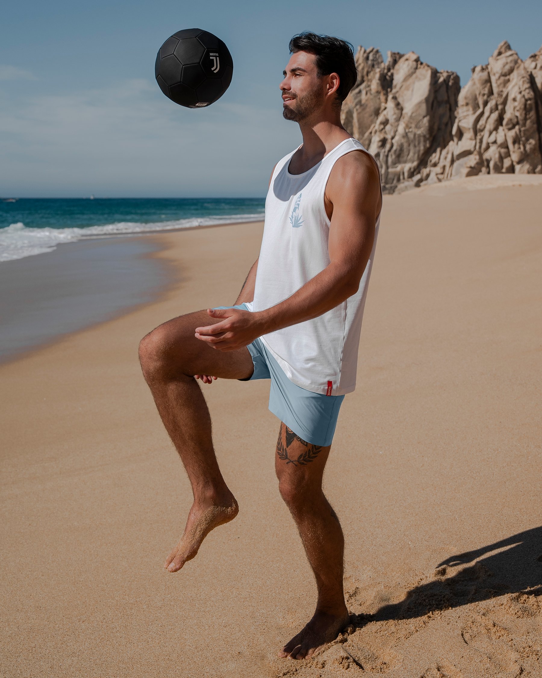 HAMABE Volley Swimsuit with Mesh Lining Dusk Blue 03100047 - View2