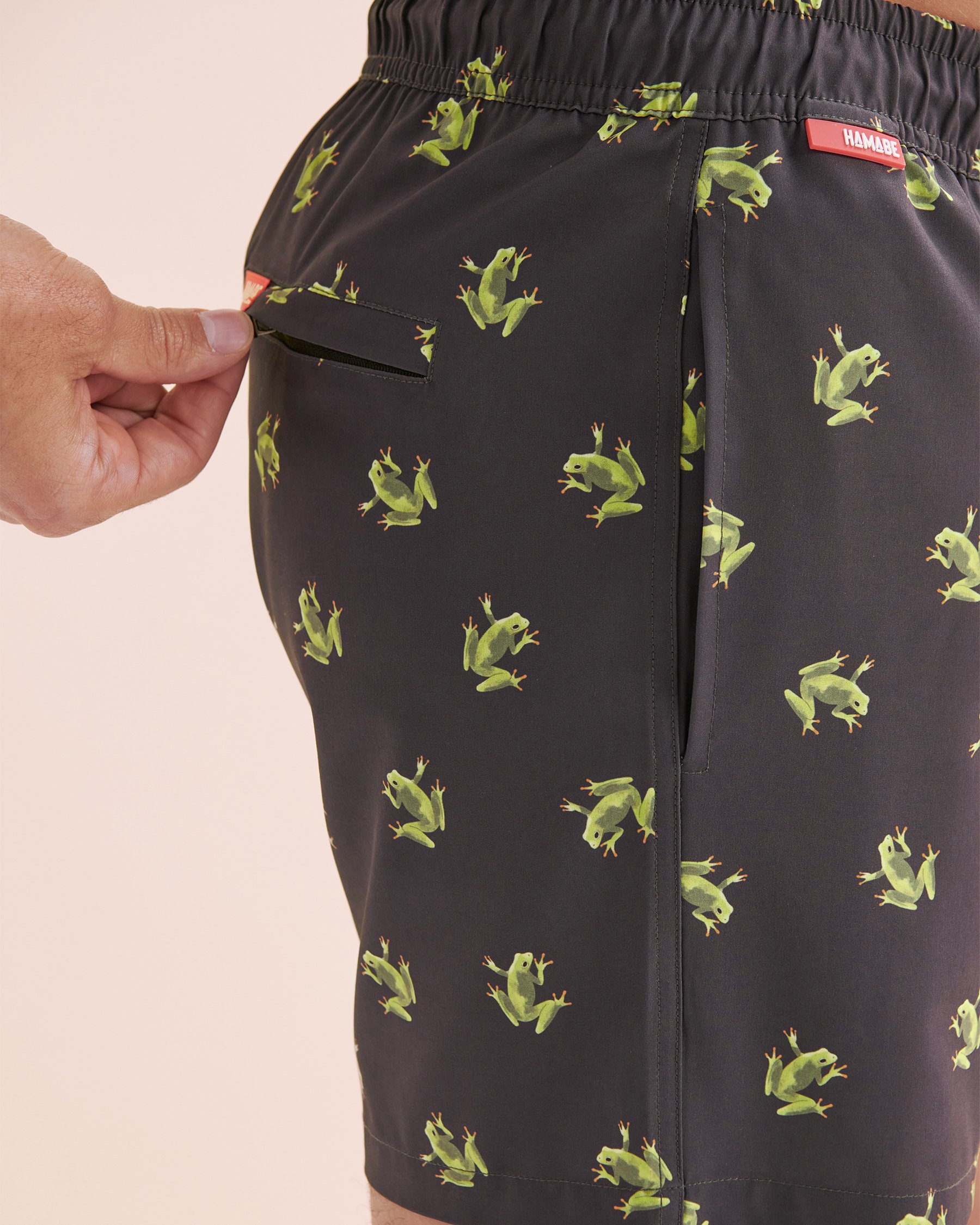 HAMABE Volley Swimsuit with Long Lining Green Frog 03100047 - View3
