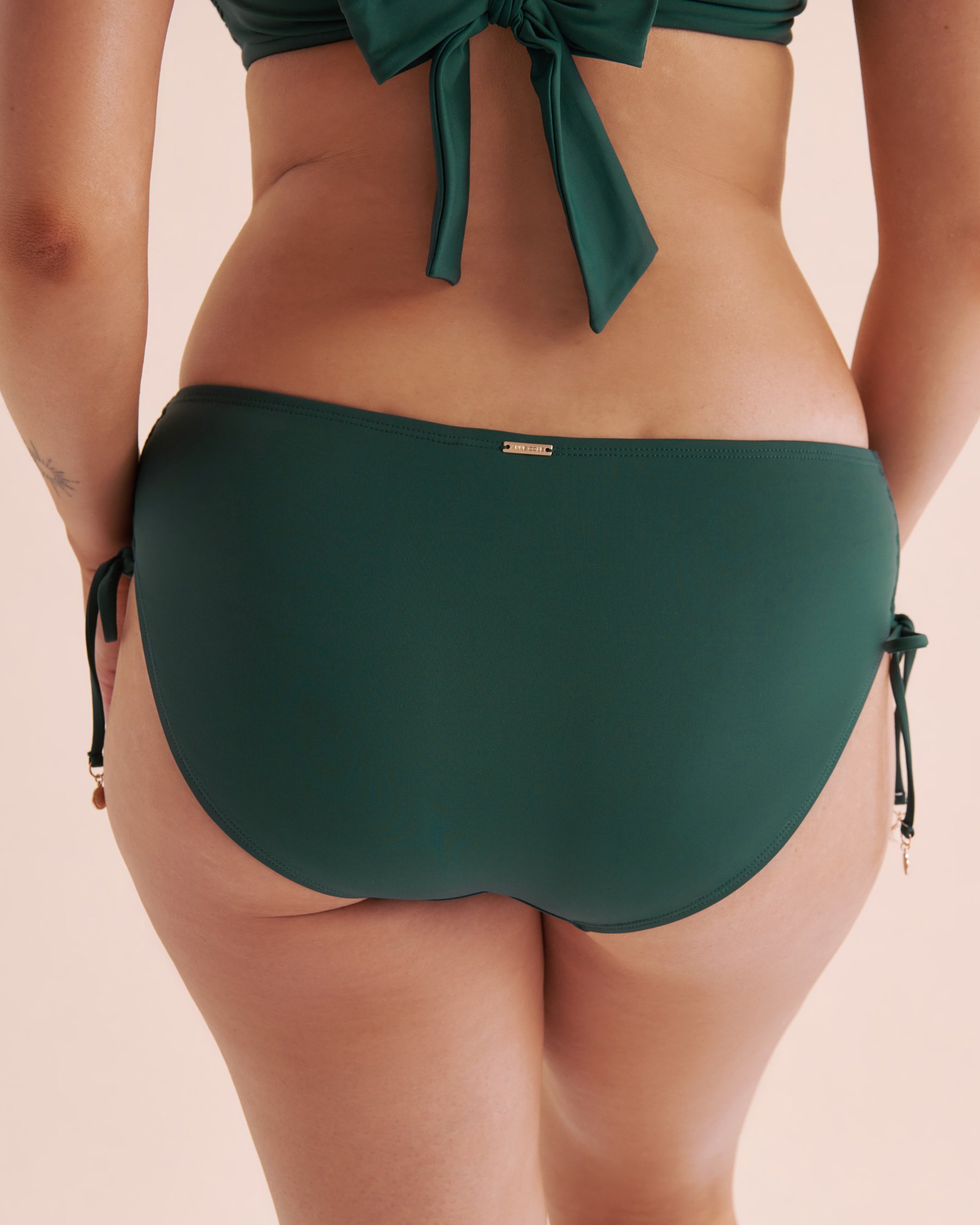 ANNE COLE Live in Colour Alex Adjustable Side Tie Bikini Bottom Hunter Green MYMB30001 - View3