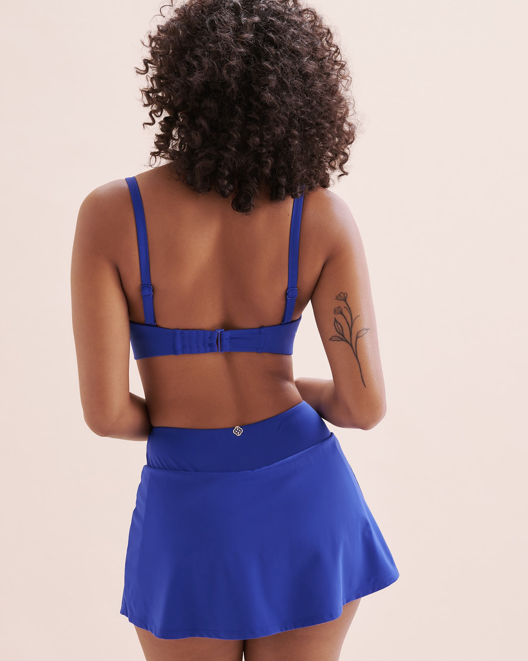 TURQUOISE COUTURE Mykonos Palm High Waist Swim Skirt Surf The Web Blue 01300407 - View6