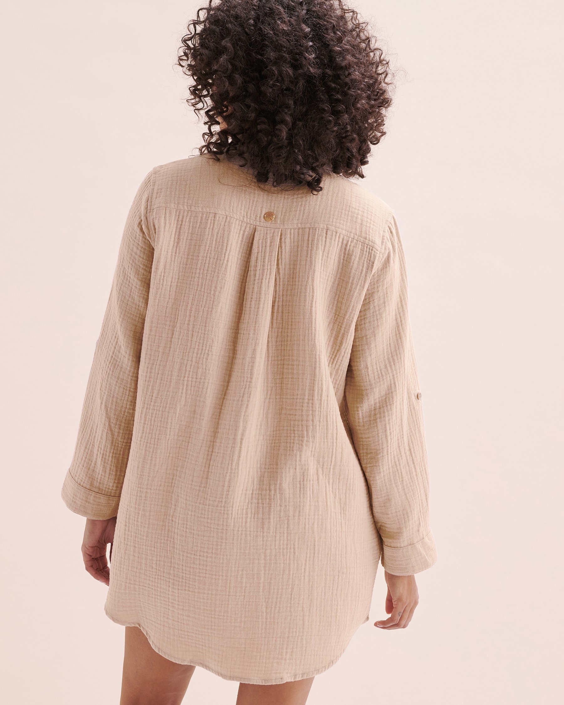 OFF THE BEACH Chemise en coton texturée Beige Oxford 02100033 - Voir2