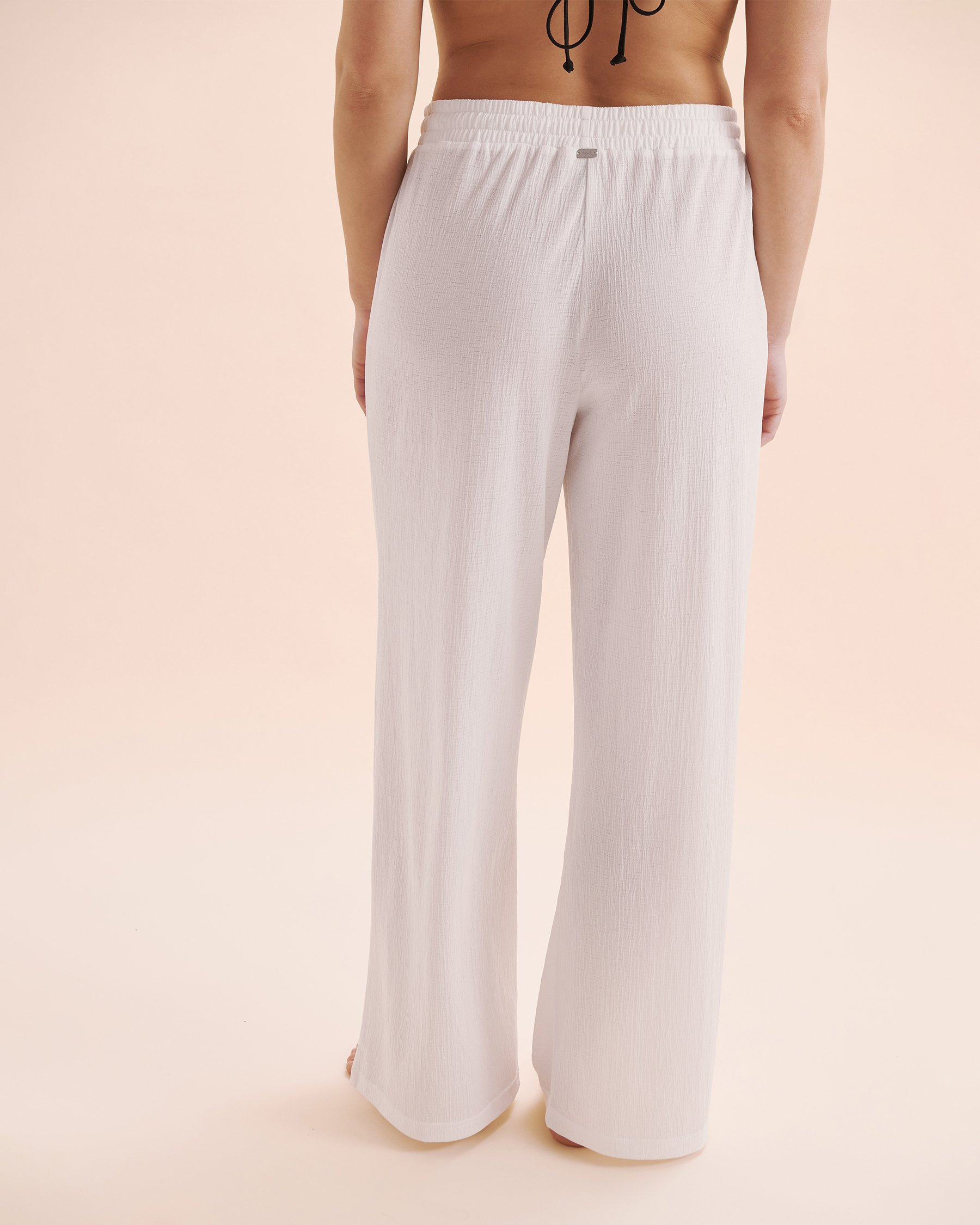 TROPIK Pantalon en polyester plissé Blanc brillant 02200085 - View6