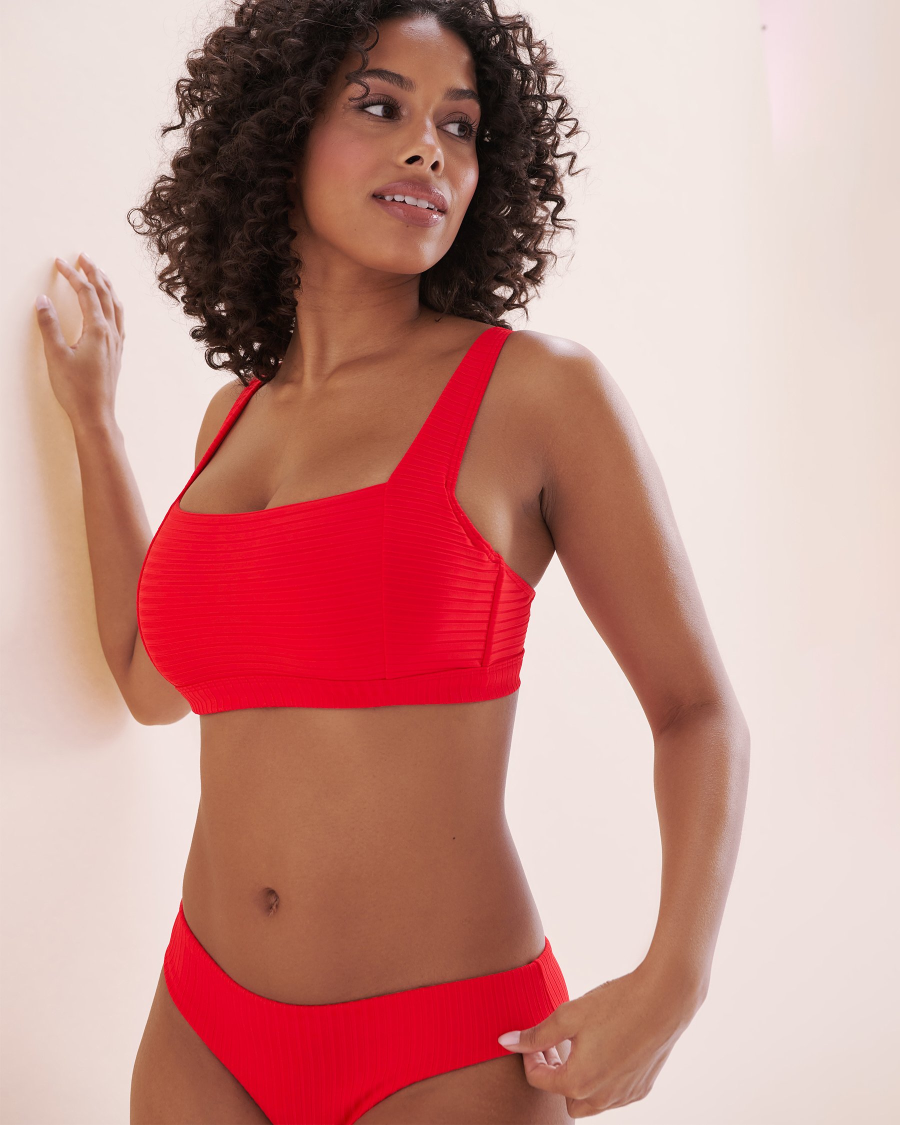 RIP CURL Haut de bikini bralette bonnet D/DD Premium Surf Rouge Hibiscus 0ASWSW - Voir5