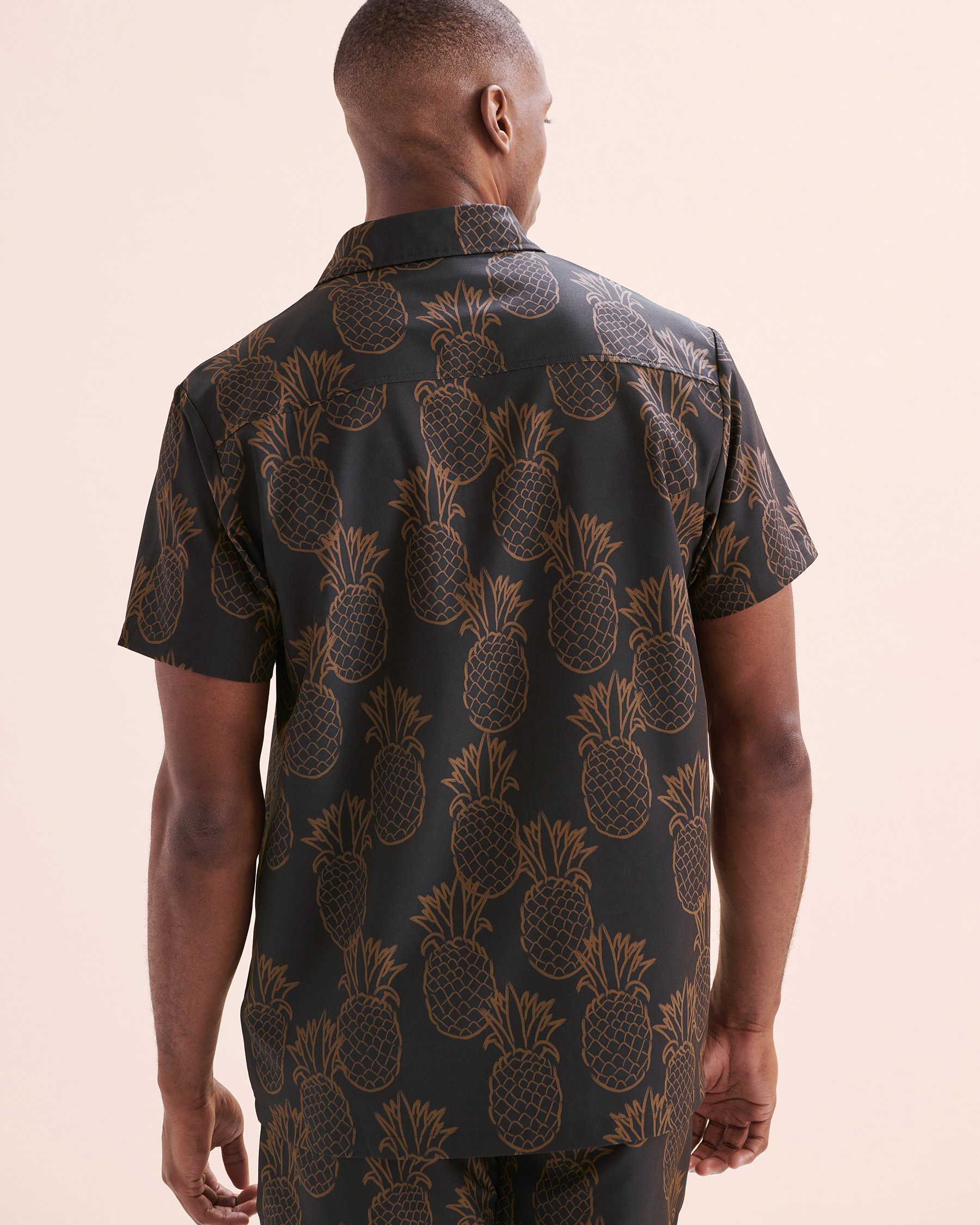 HAMABE Chemise à manches courtes Noir et brun 04100030 - Voir2