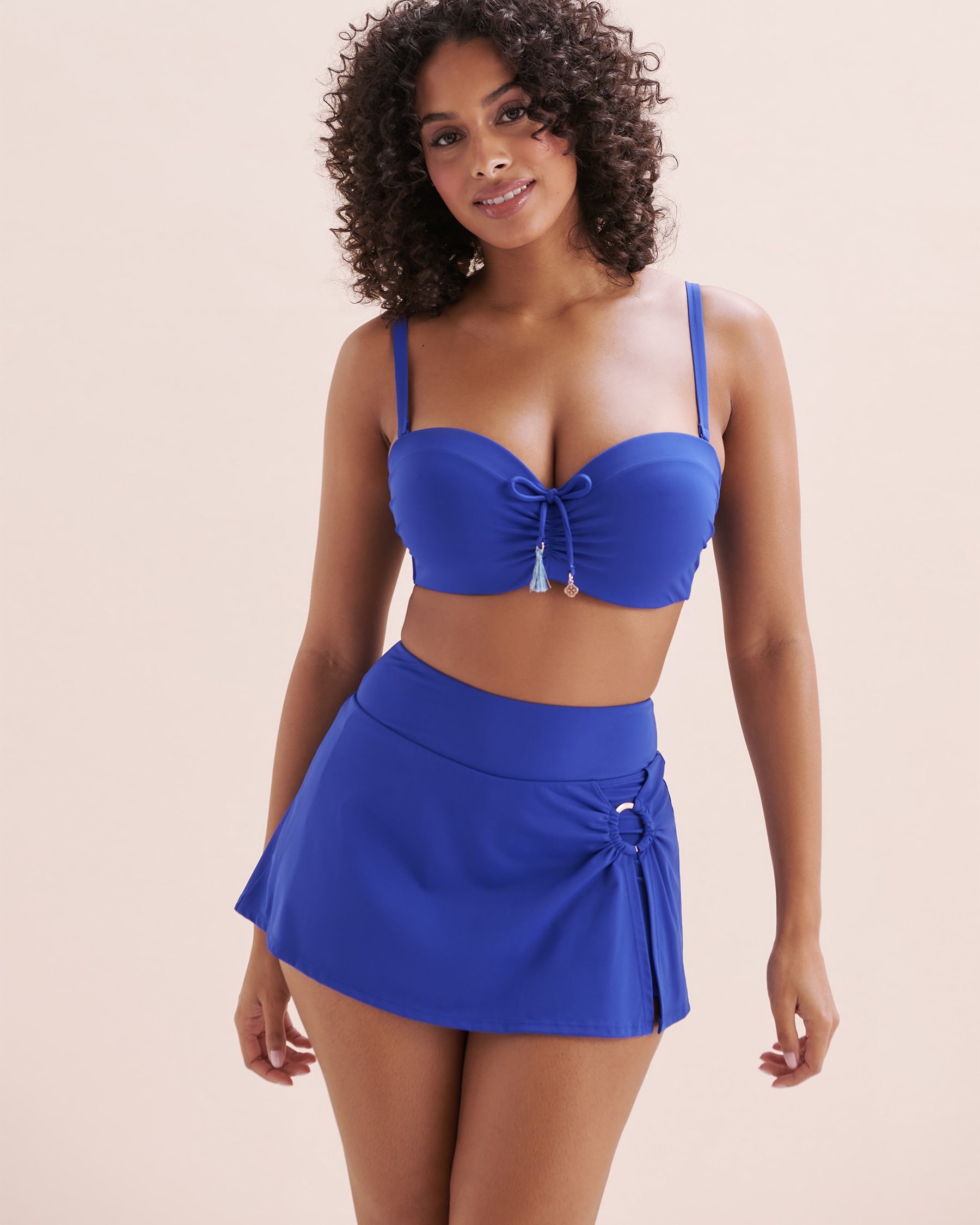TURQUOISE COUTURE Mykonos Palm High Waist Swim Skirt Surf The Web Blue 01300407 - View5