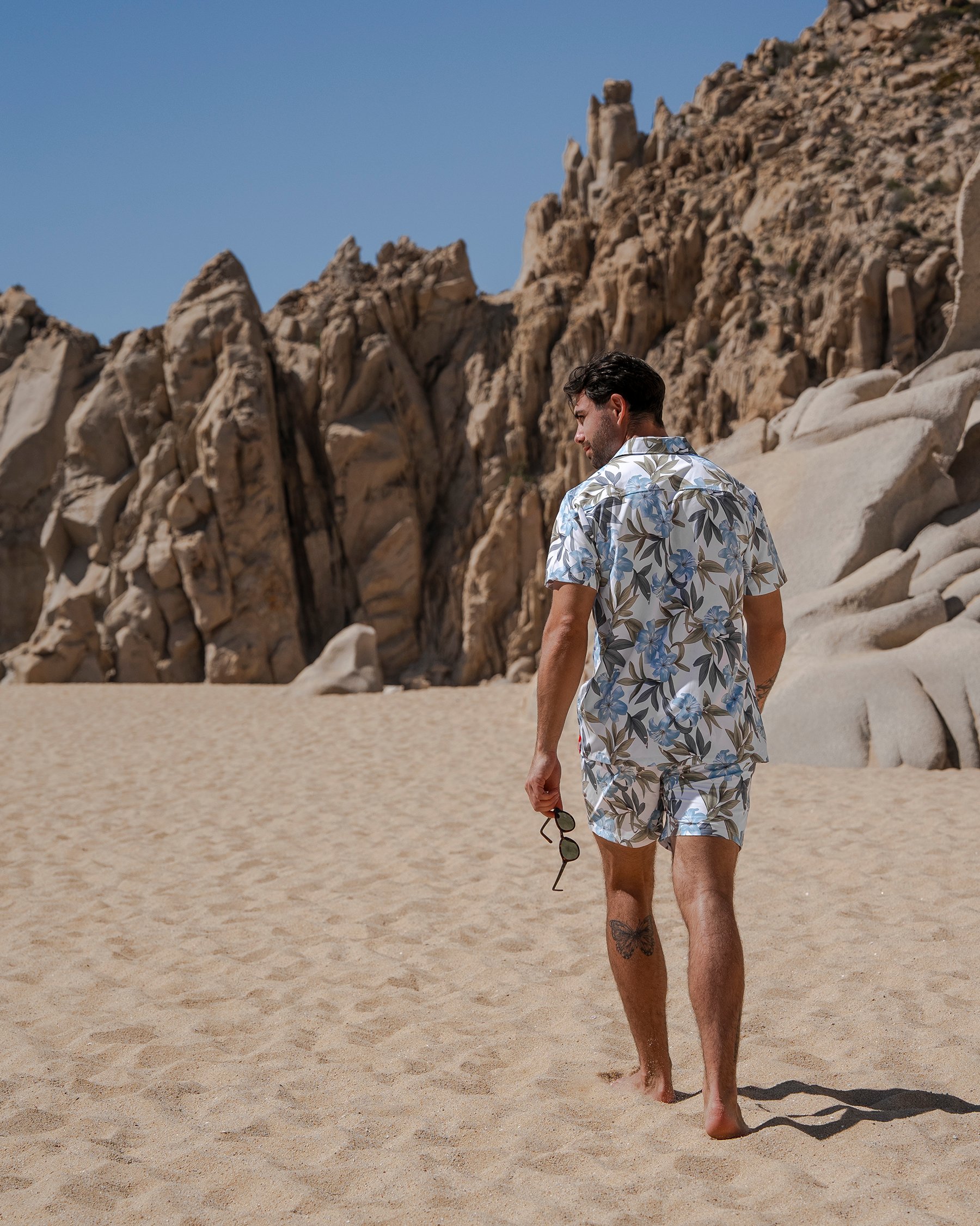 HAMABE Volley Swimsuit with Long Lining Brillant white and blue 03100046 - View2