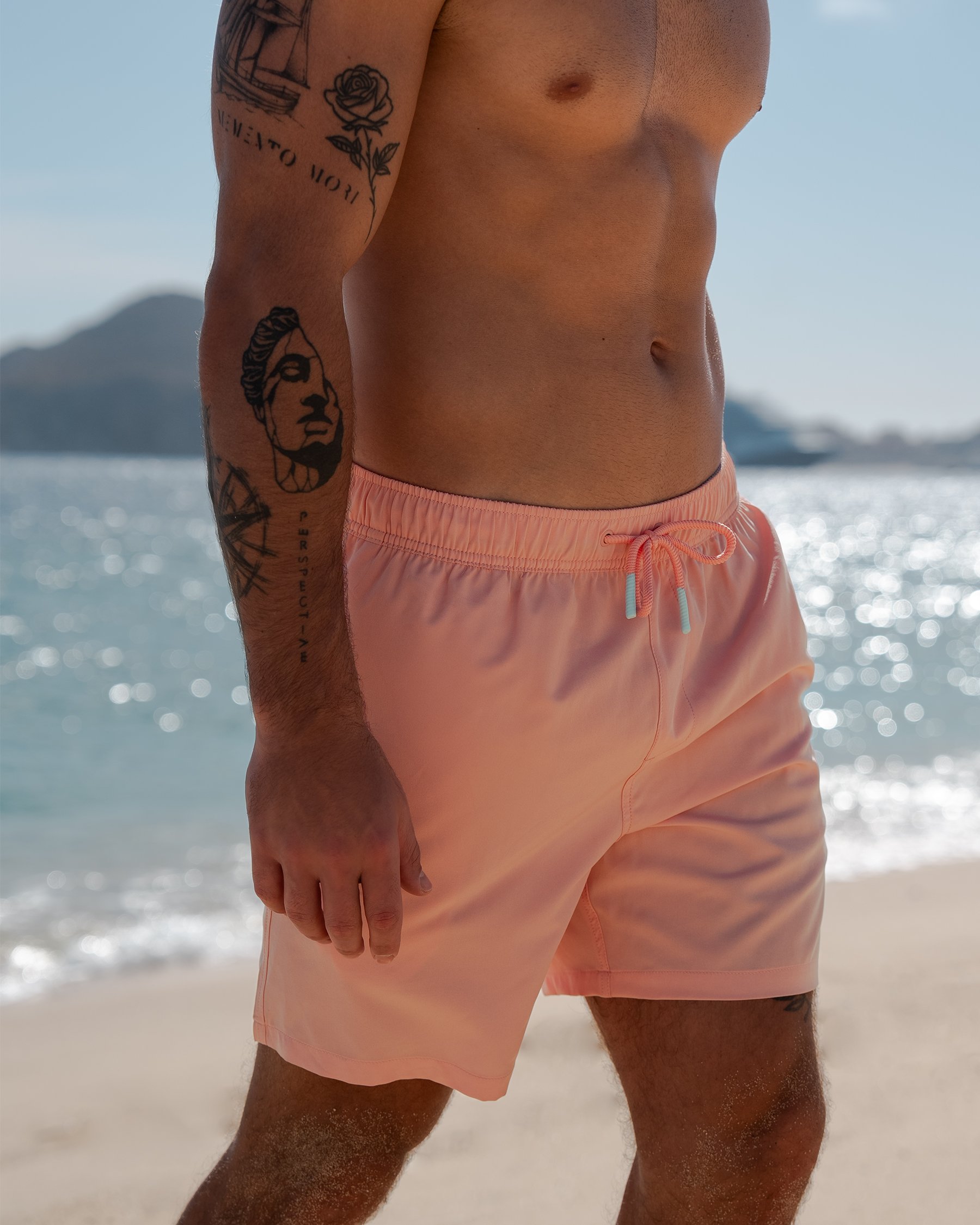 VINTAGE SUMMER Perfo Lined Volley Swimsuit Coral Pink V70840 - View1