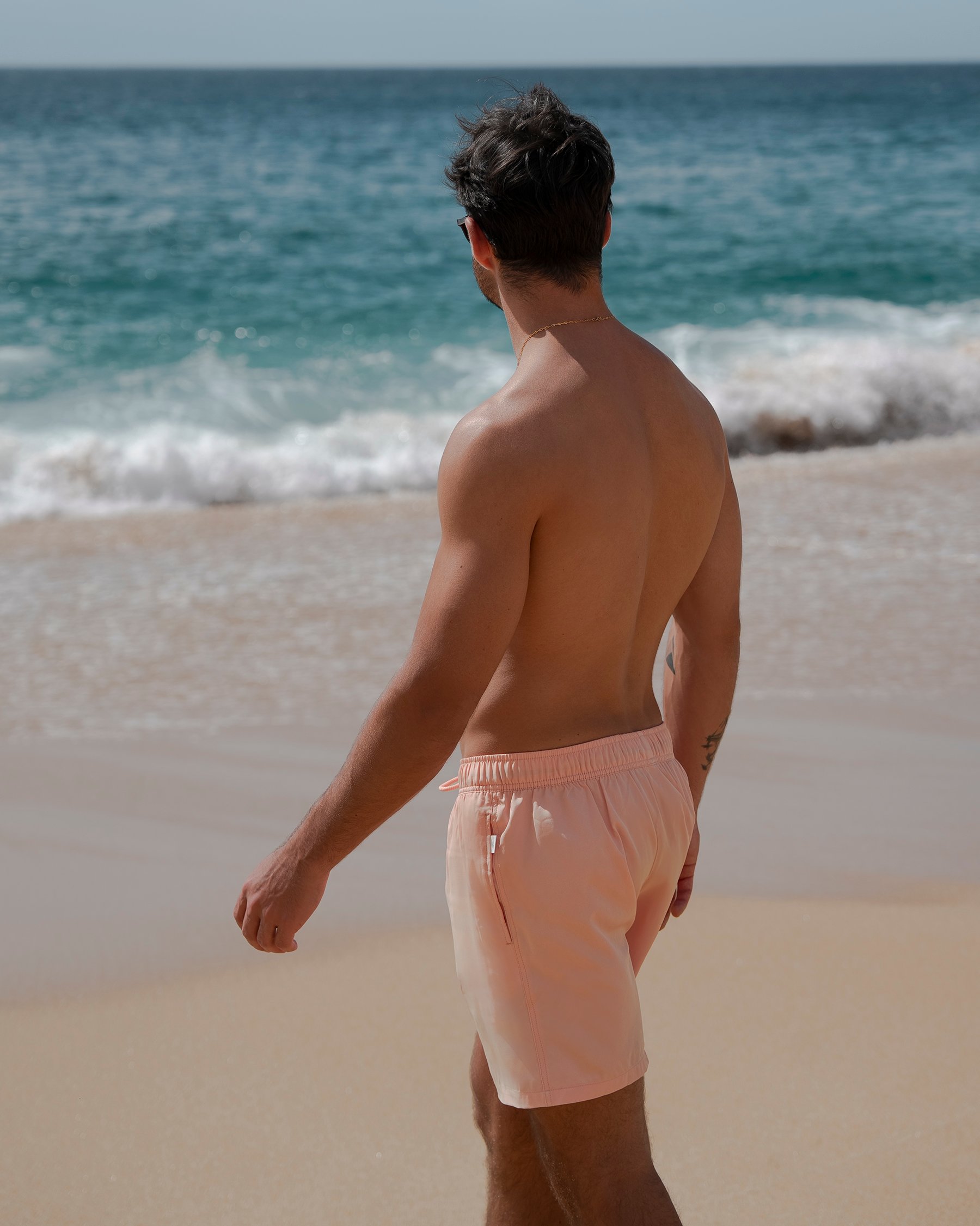 VINTAGE SUMMER Perfo Lined Volley Swimsuit Coral Pink V70840 - View3