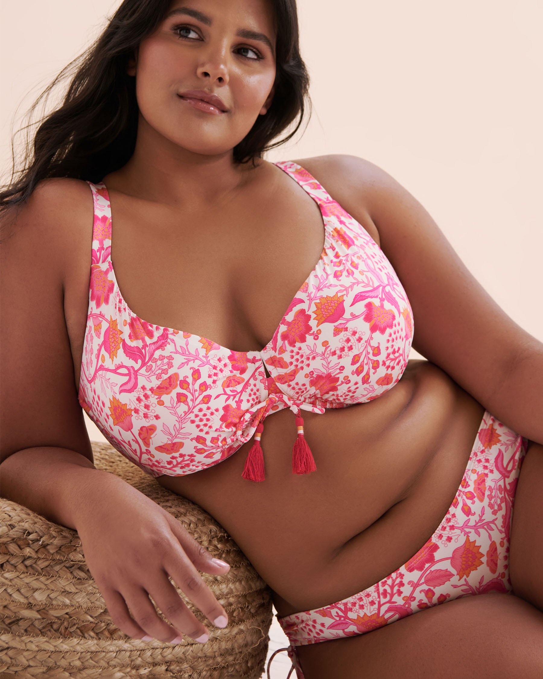 MY BIKINI STORY Haut de bikini plongeant bonnet D bohème Rose 01200098 - View5