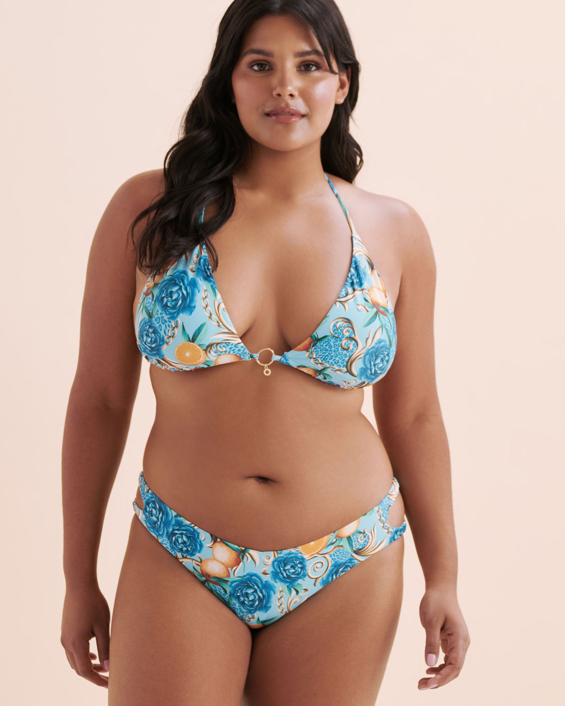 SEATONIC Chic Villa Triangle Bikini Top Blue Radiance 01100390 - View5