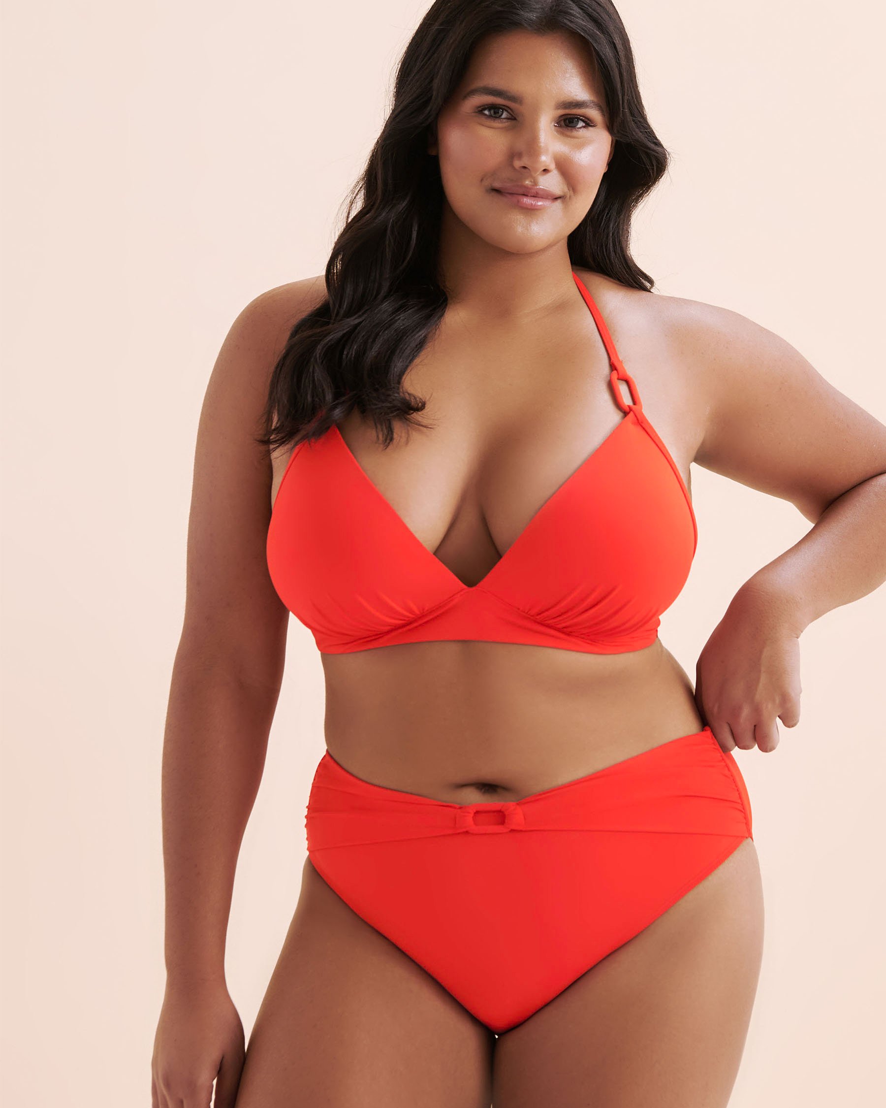 COSTA DEL REY Bas de bikini taille mi-haute Rouge feu 01300453 - View2