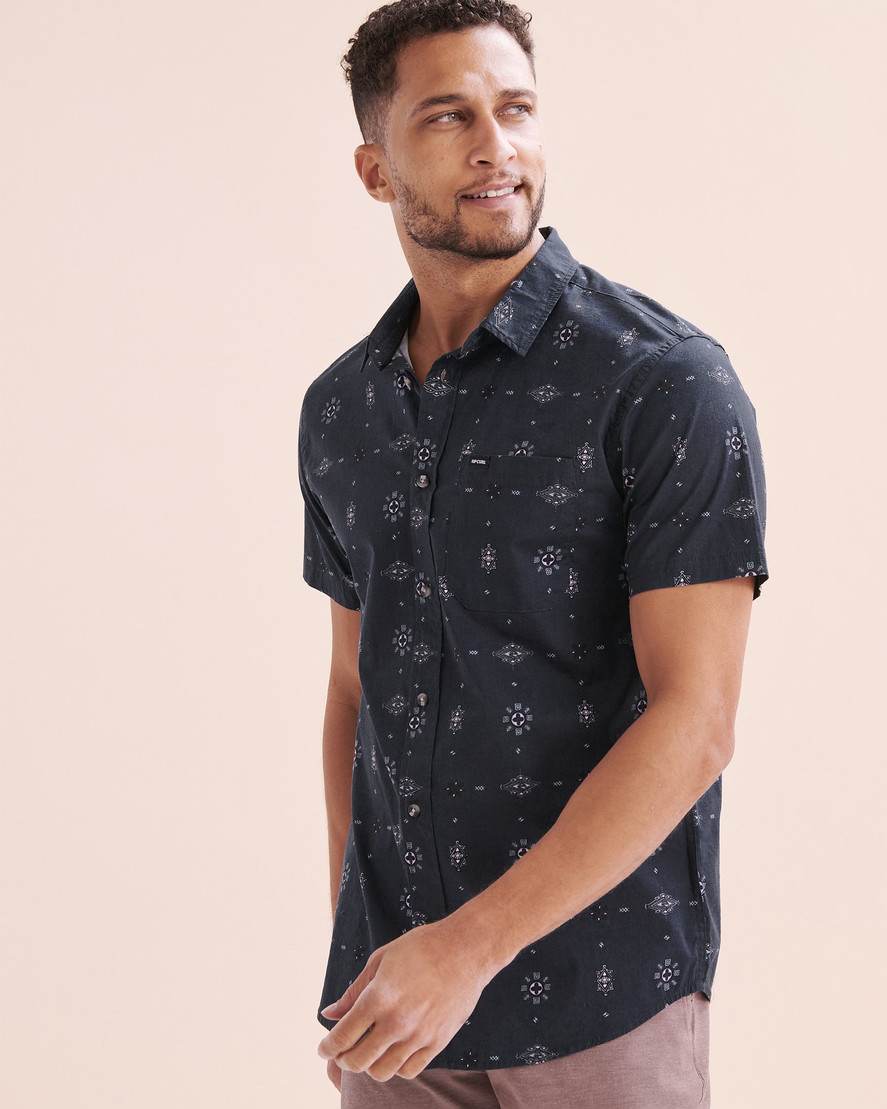 RIP CURL Chemise à manches courtes Diamond Micro Bleu marin 04QMSH - View1