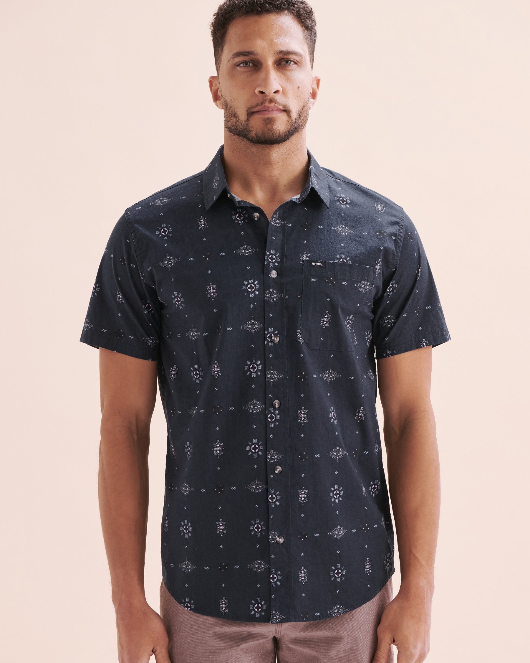 RIP CURL Chemise à manches courtes Diamond Micro Bleu marin 04QMSH - View4