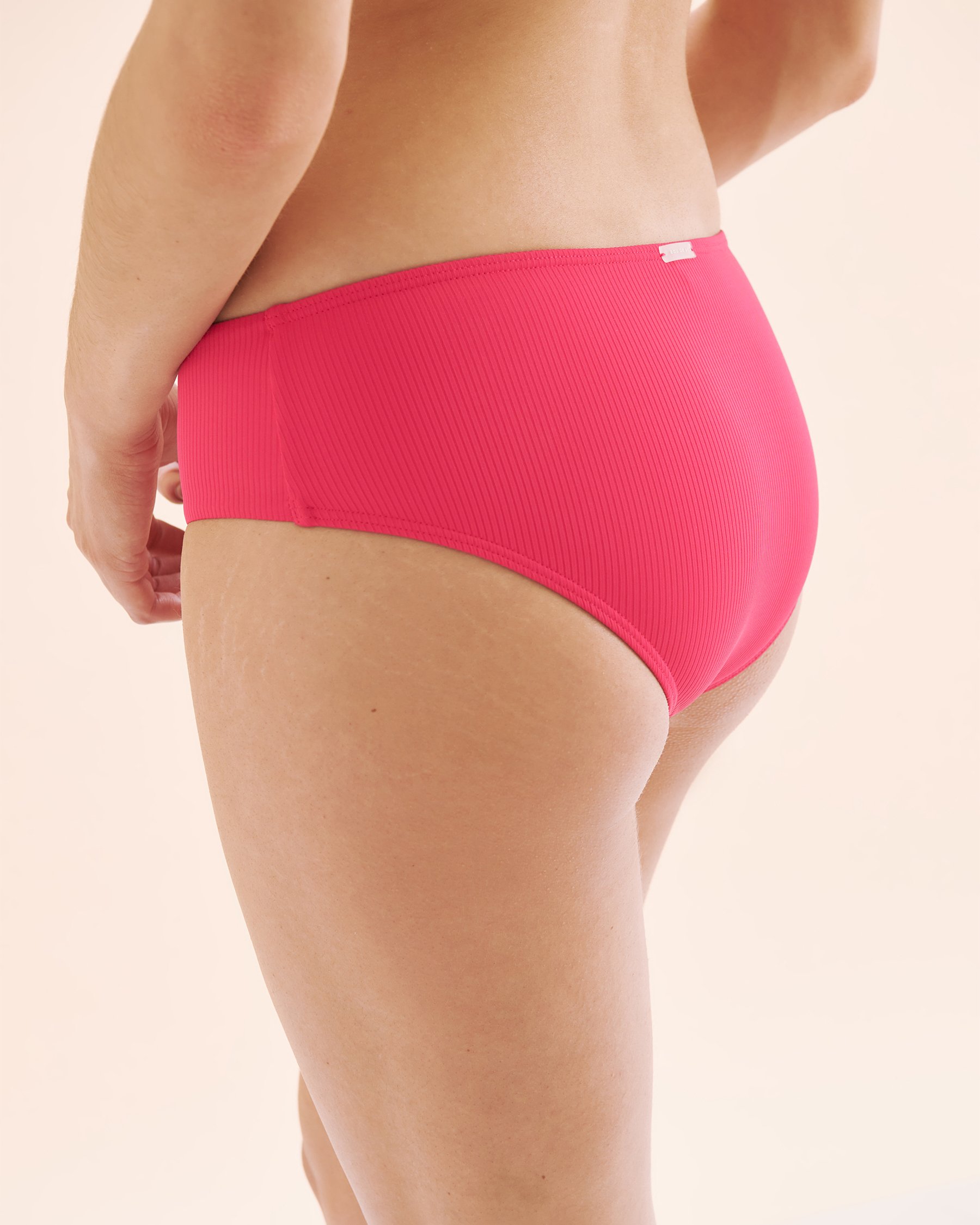 EAU DE SEA Sea Ribbed Low Rise Hipster Bikini Bottom Bright Rose 01300458 - View3