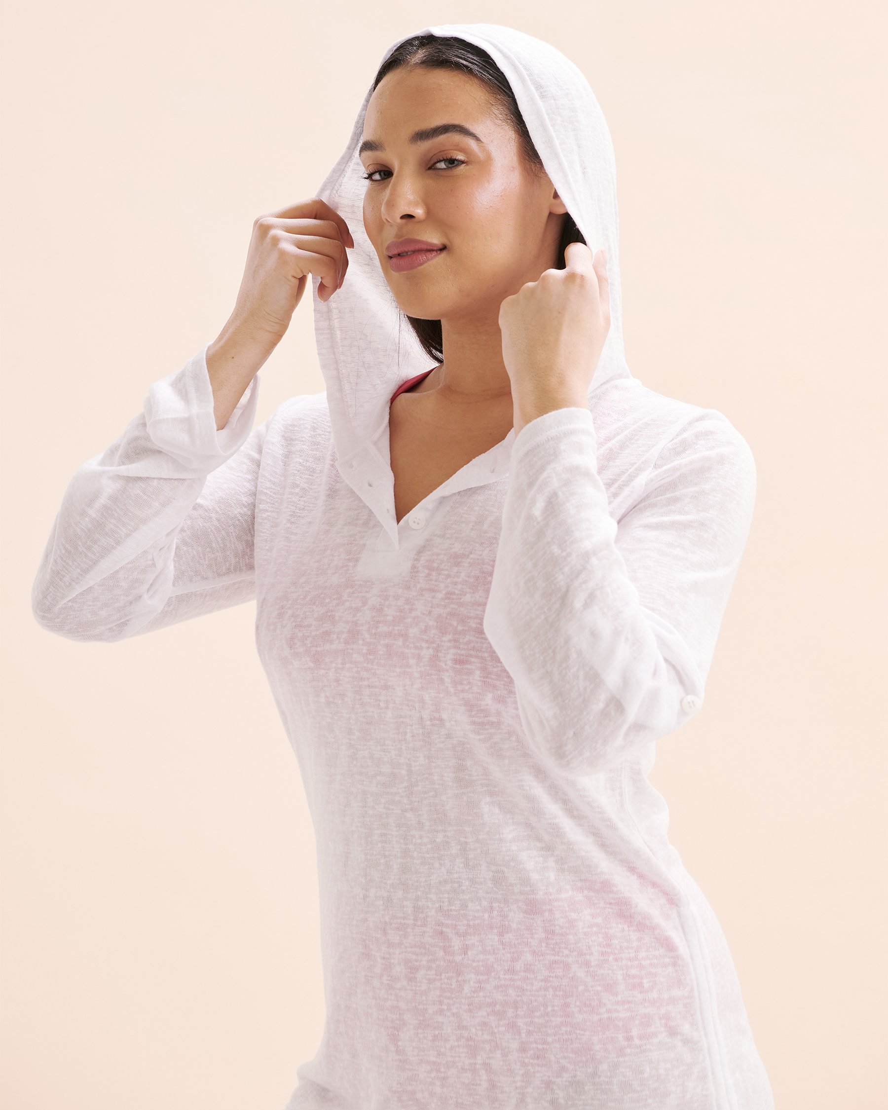 EAU DE SEA Hooded Knit Tunic Brilliant White 02400048 - View6
