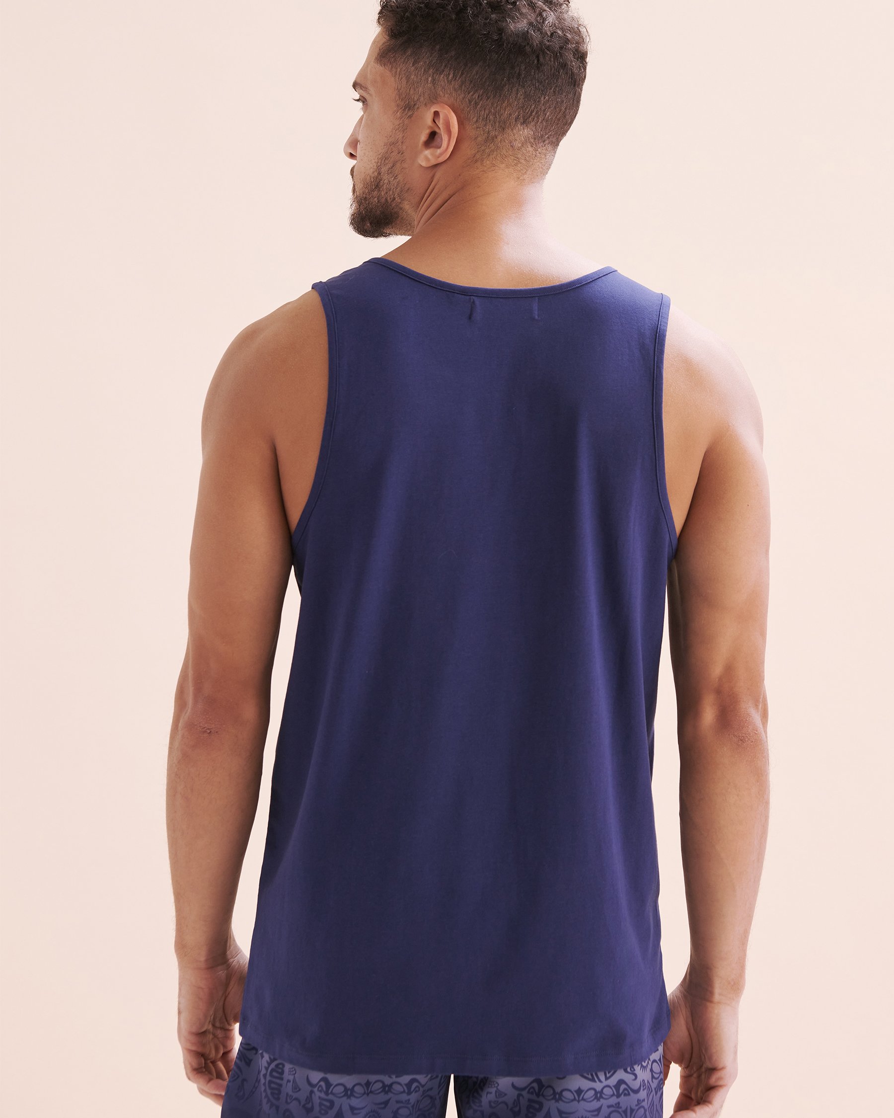 HAMABE Cotton Tank Top Medieval Blue 04100032 - View4