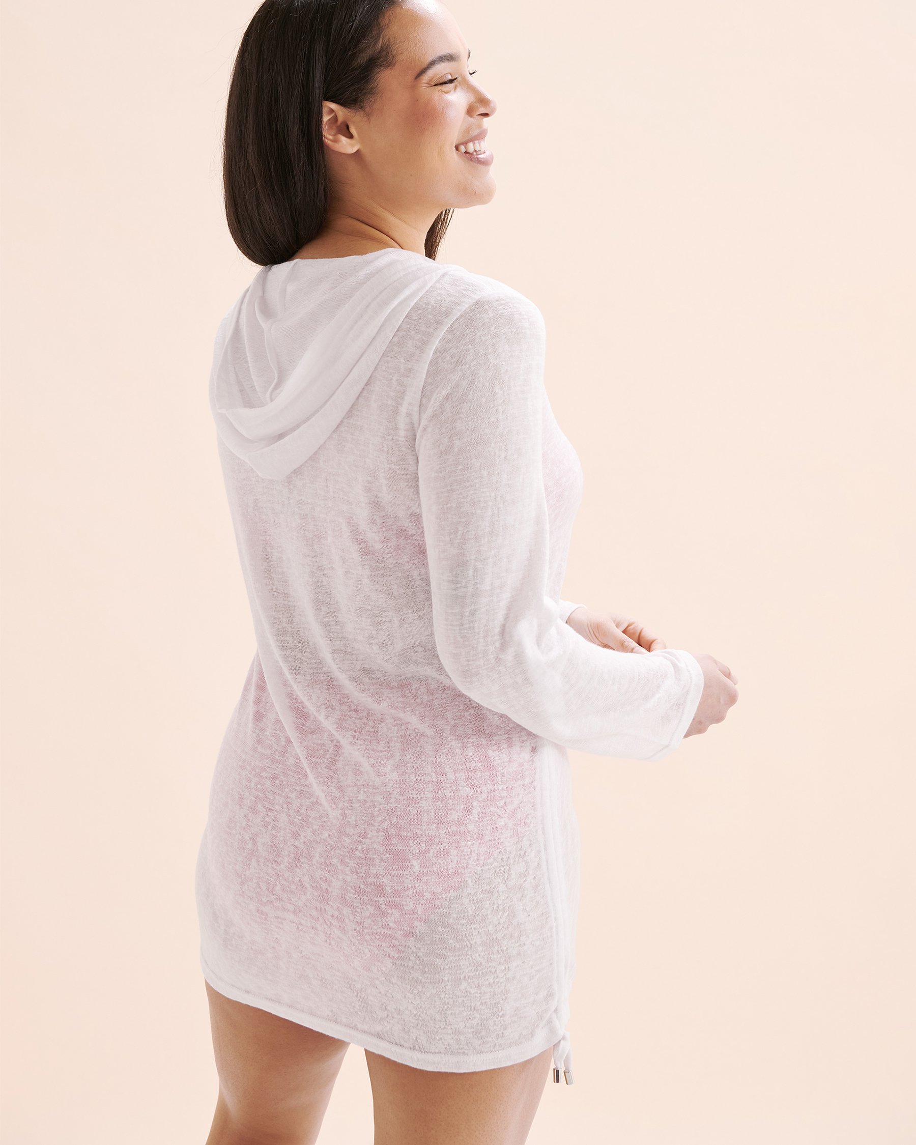 EAU DE SEA Tunique à capuche en tricot Blanc brillant 02400048 - View5