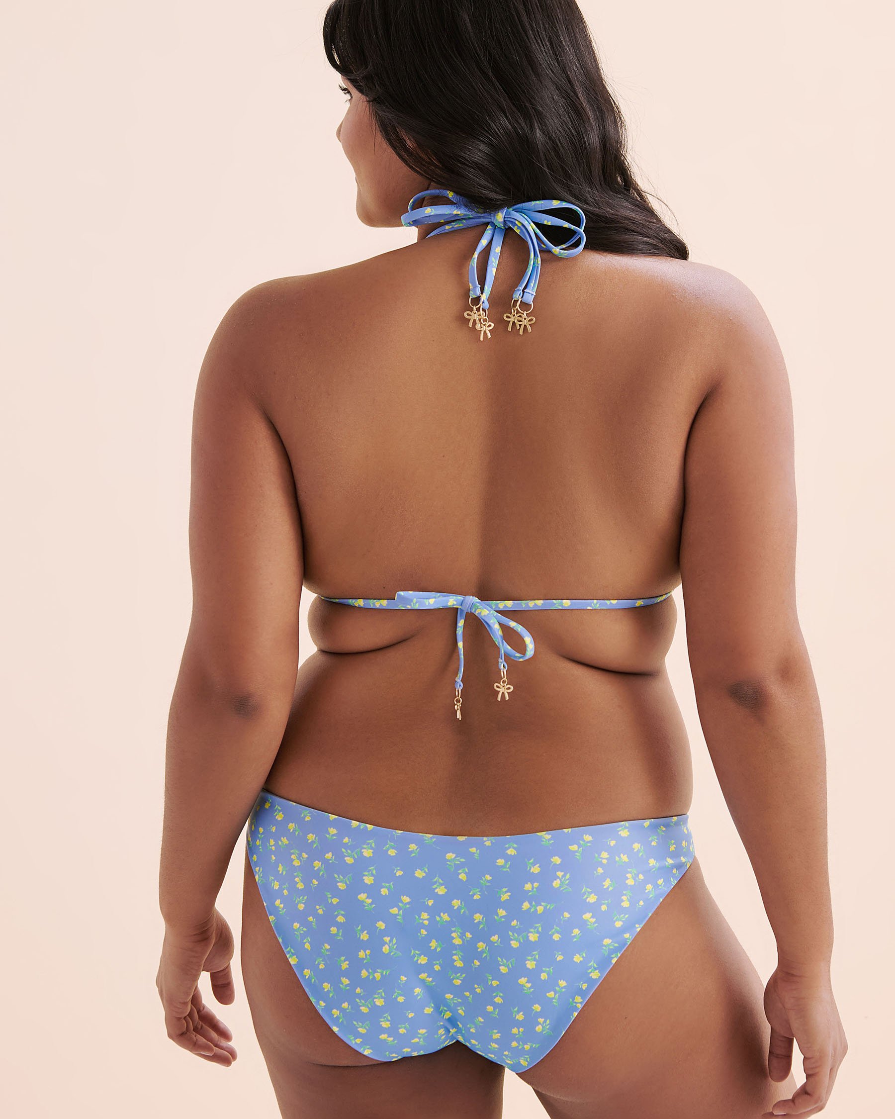 KULANI KINIS Lemon Bloom Triangle Bikini Top Blue TOP155LEMB - View9