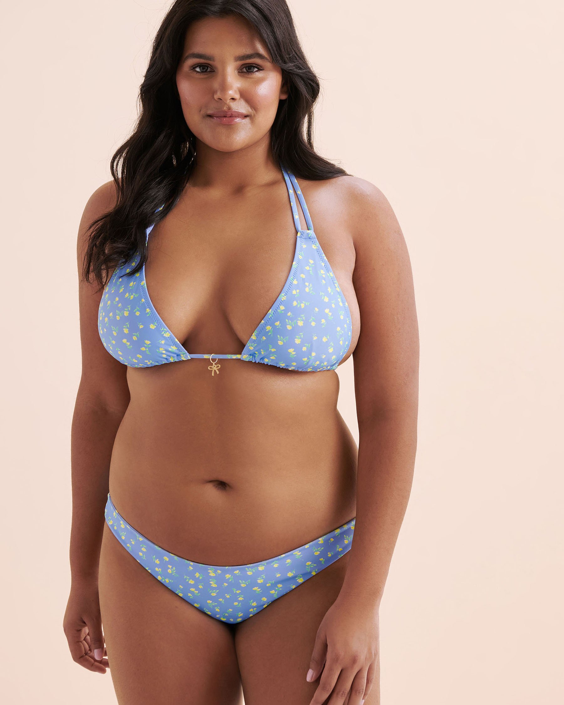 KULANI KINIS Bas de bikini minimaliste Lemon Bloom Bleu BOT229LEMB - Voir11