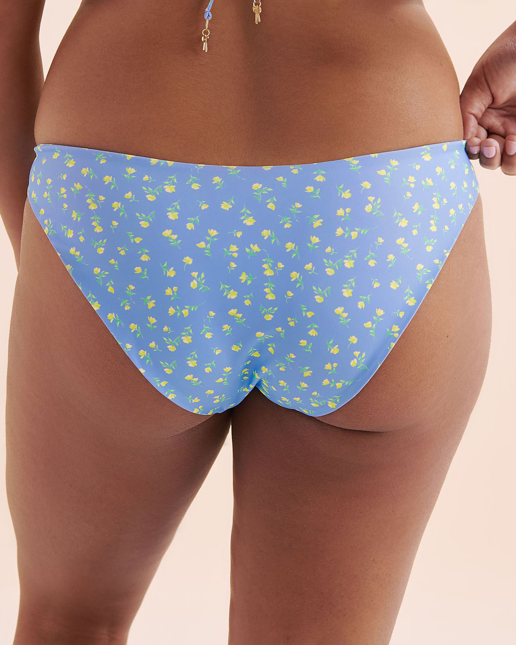 KULANI KINIS Bas de bikini minimaliste Lemon Bloom Bleu BOT229LEMB - Voir9