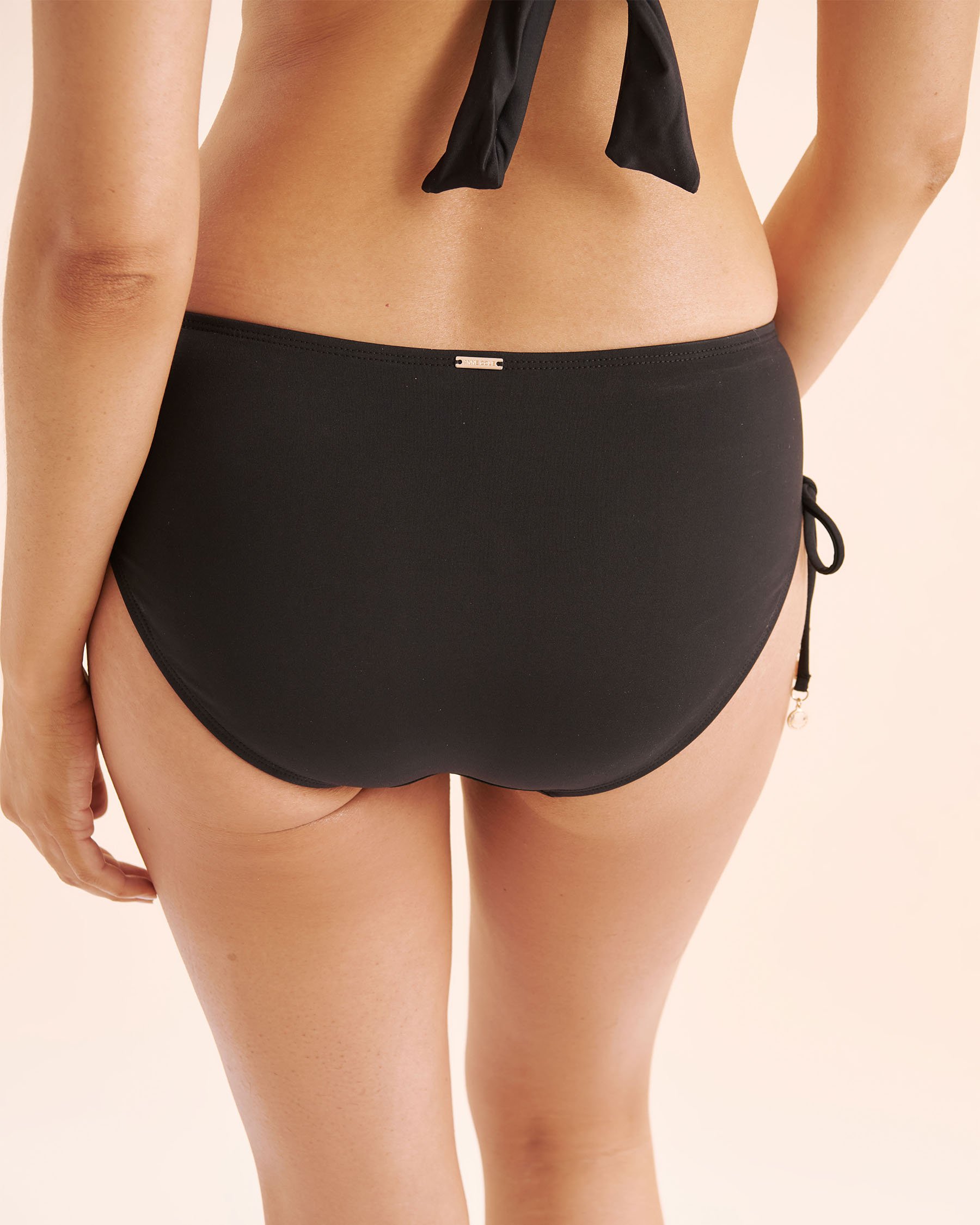 ANNE COLE Live In Color Alex Side Tie Bikini Bottom Black MYMB30001 - View6
