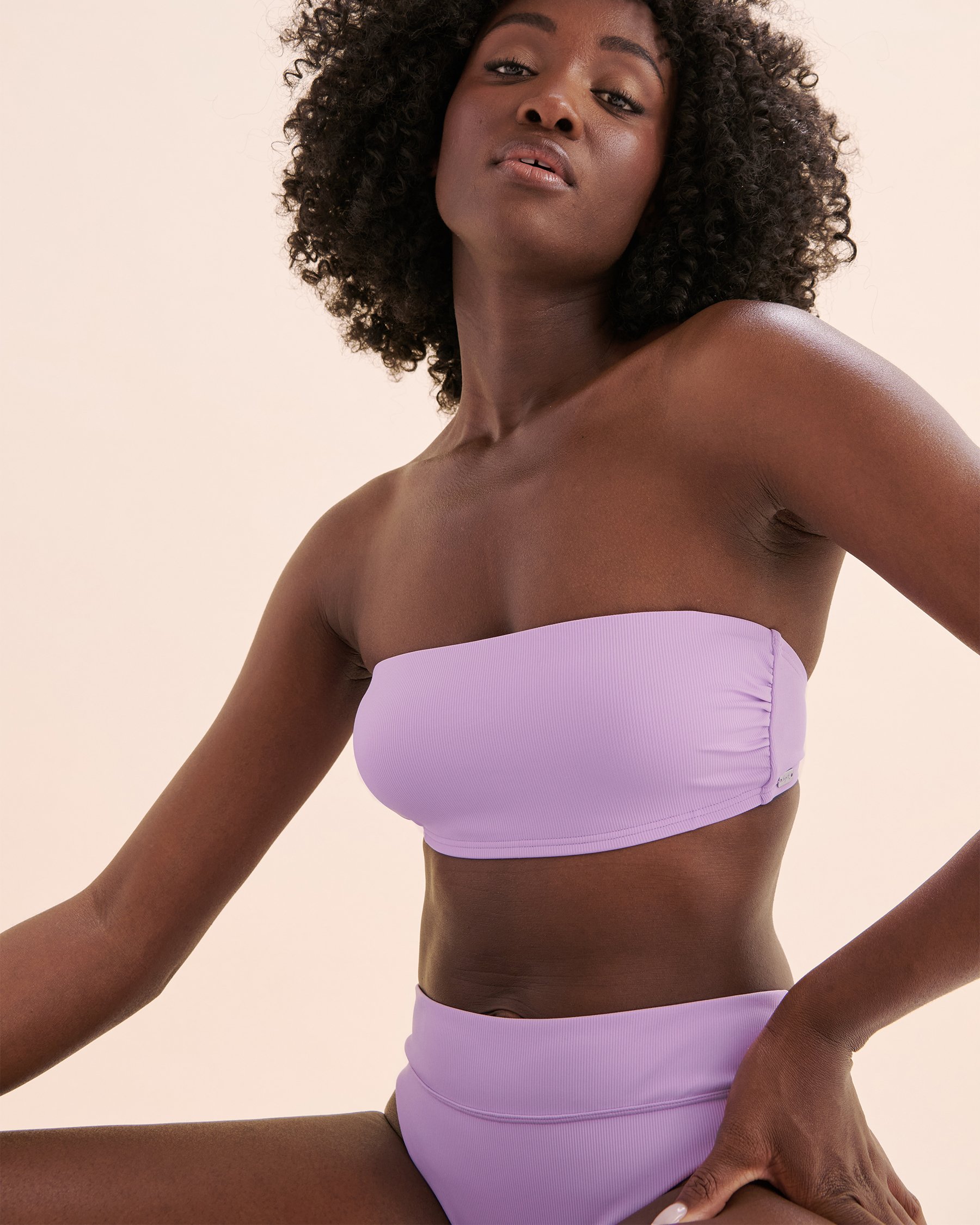 TROPIK Haut de bikini bandeau côtelé Maui Orchidée violette 01100407 - View1