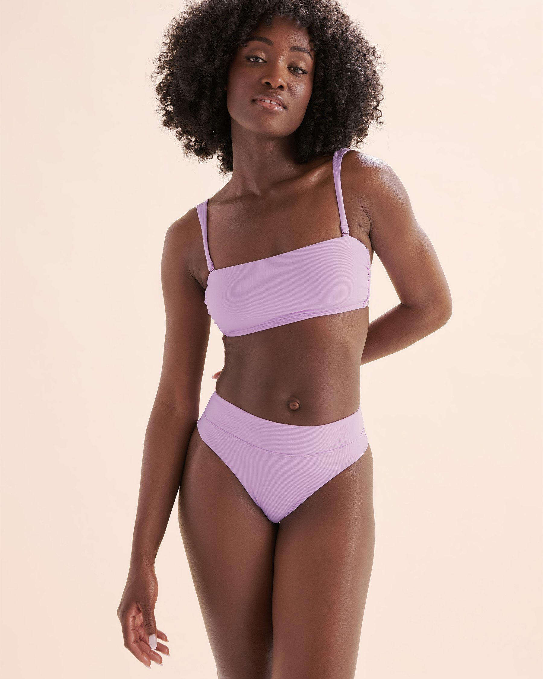 TROPIK Bas de bikini côtelé échancré Maui Orchidée violette 01300432 - Voir4