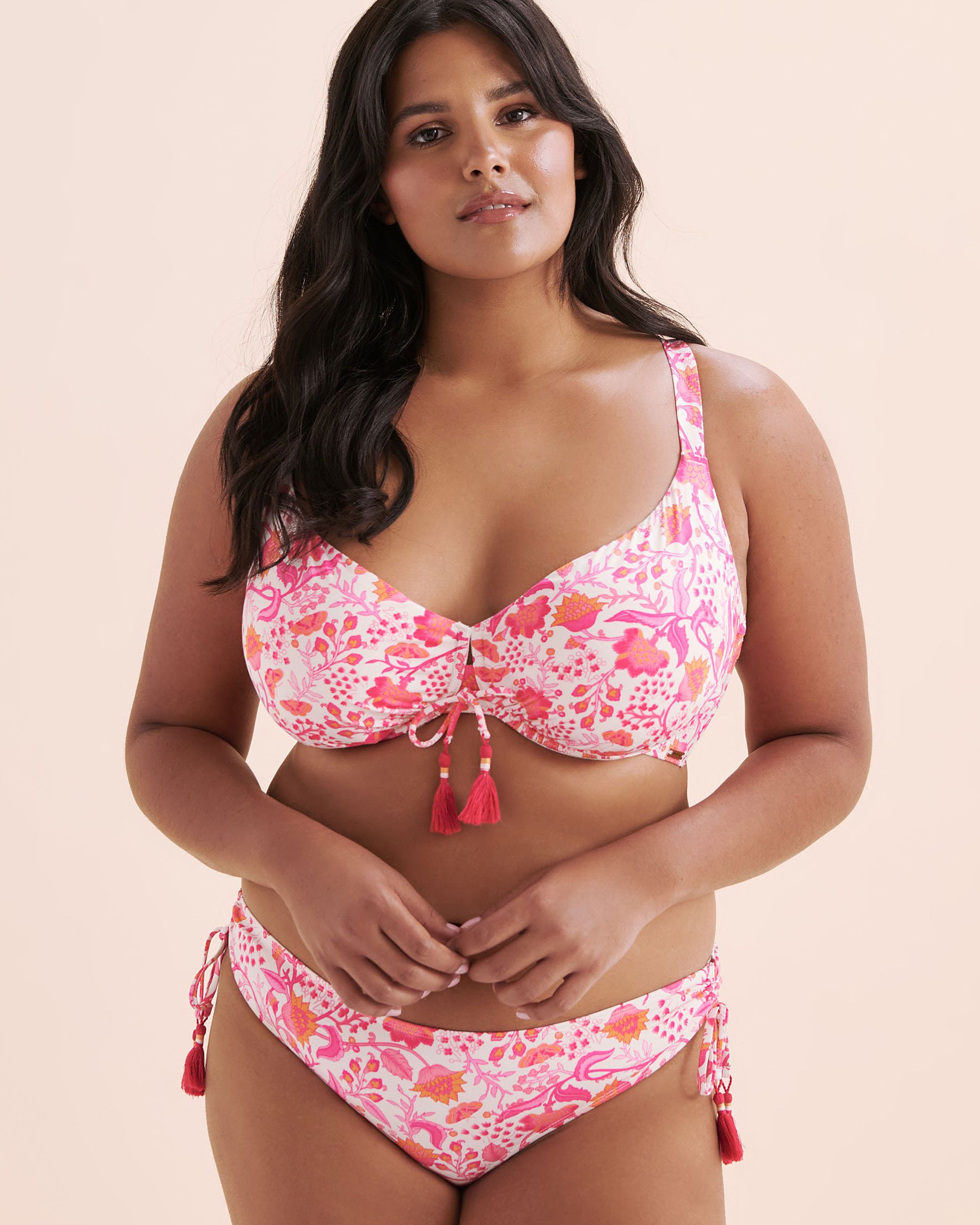 MY BIKINI STORY Bas de bikini taille basse bohème Rose 01300414 - View14