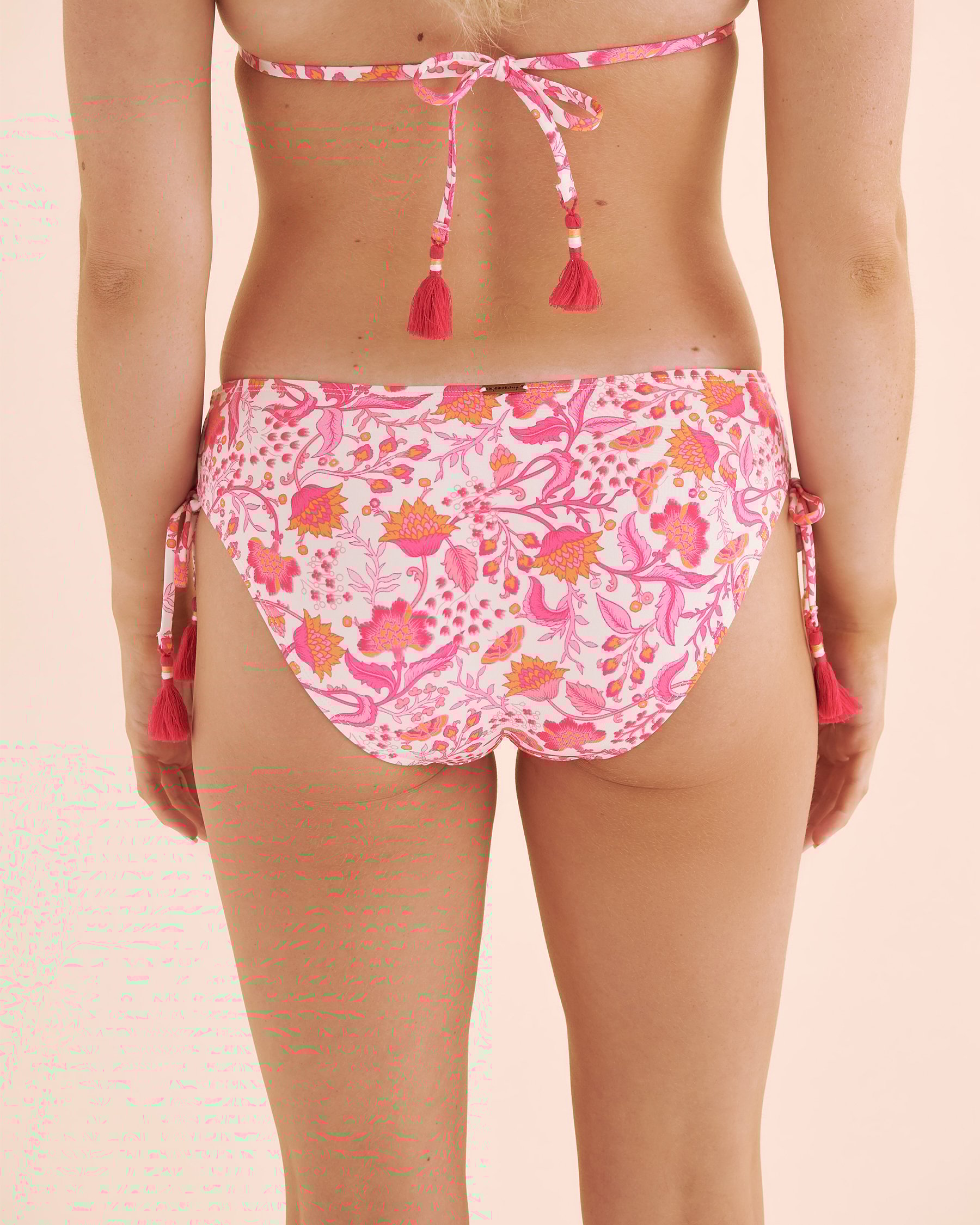 MY BIKINI STORY Bas de bikini taille basse bohème Rose 01300414 - View6