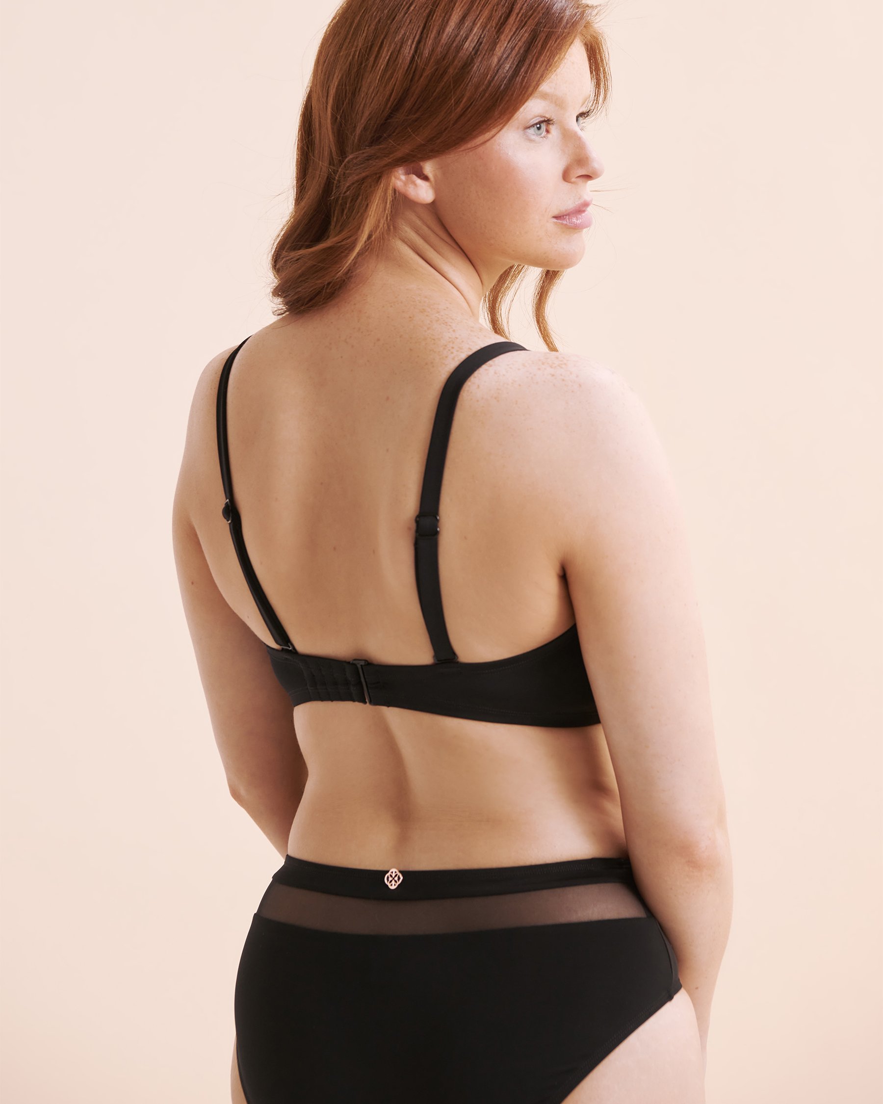 TURQUOISE COUTURE Mesh D Cup Bandeau Bikini Top Black 01200101 - View3