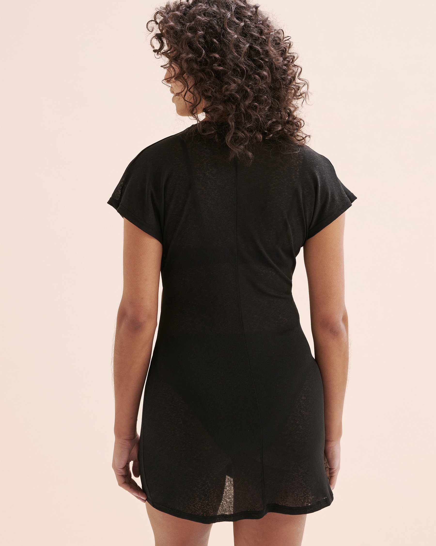 COVER ME Onion Skin Short Wrap Dress Black 25021128 - View2