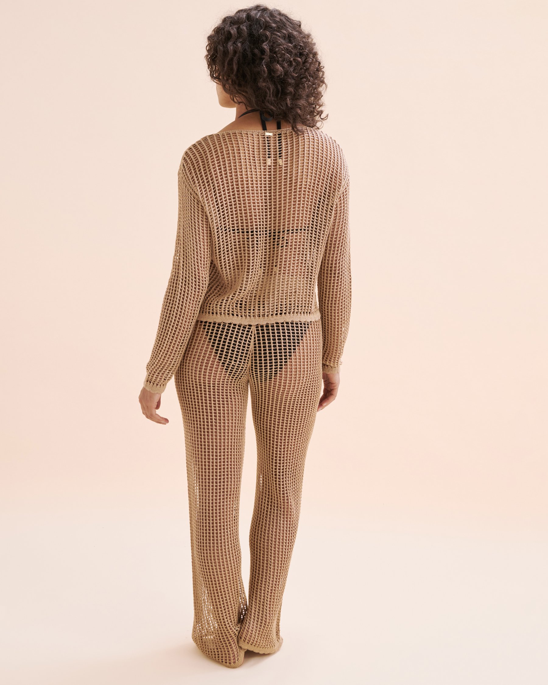 SANTEMARE Haut manches longues en crochet Beige clair 02100035 - View7
