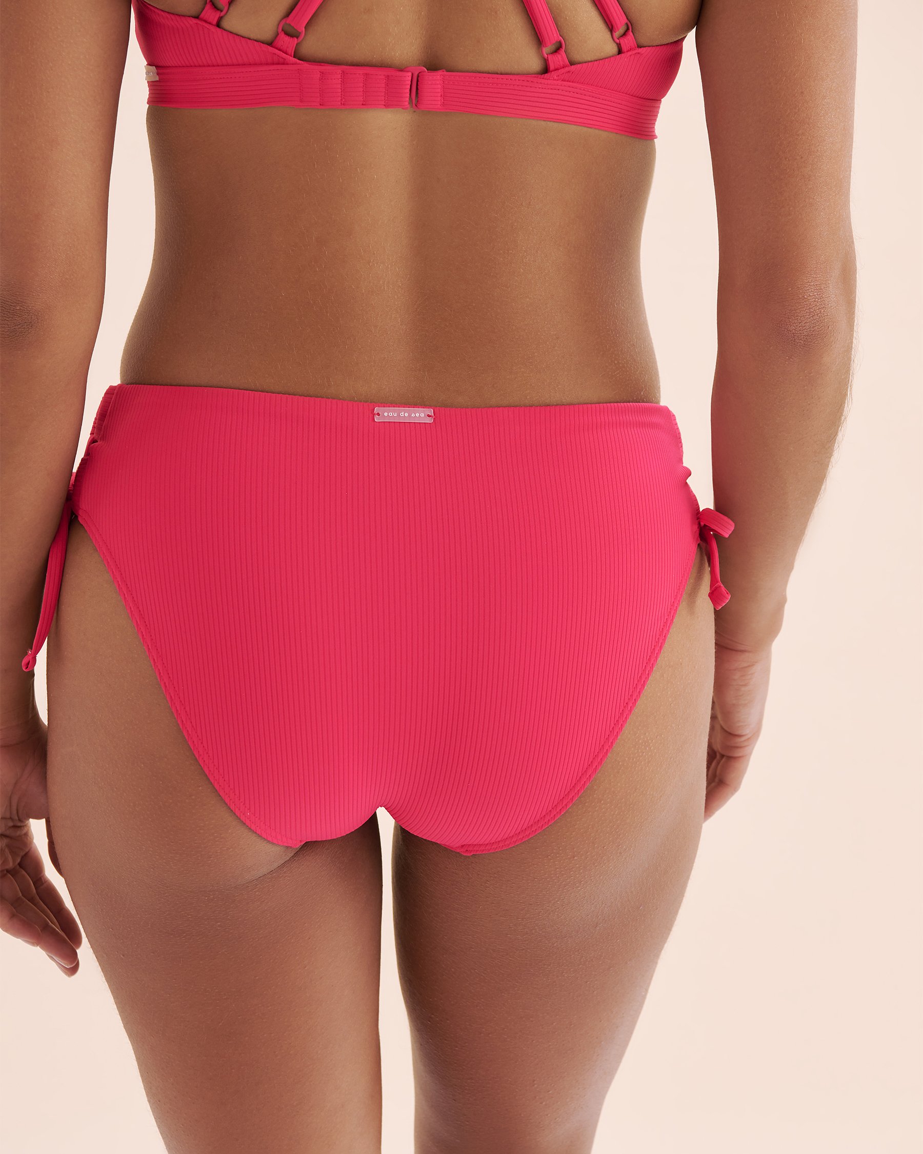 EAU DE SEA Bas de bikini taille mi-haute côtelé Sea Rose brillant 01300412 - View6